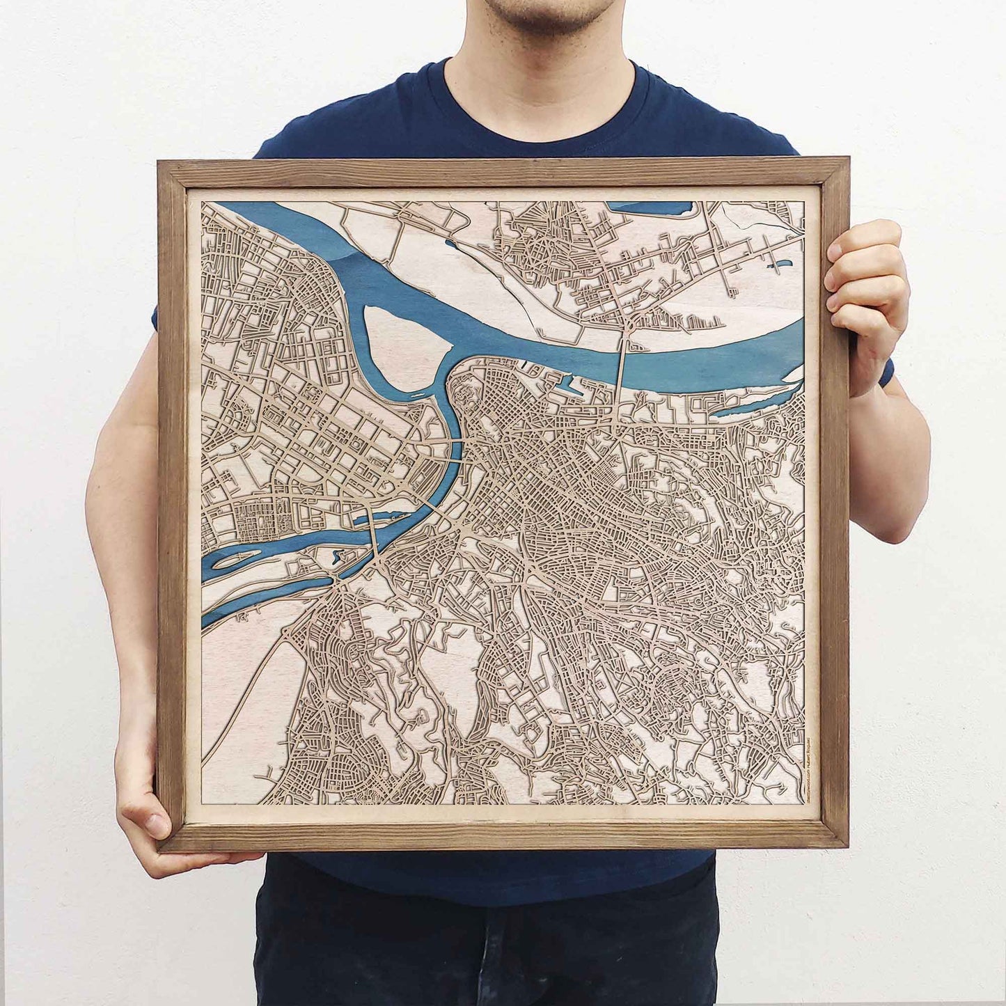 Belgrade Wooden Map by CityWood - Custom Wood Map Art - Unique Laser Cut Engraved - Anniversary Gift