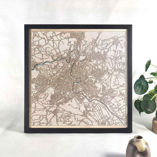 Bern Wooden Map by CityWood - Custom Wood Map Art - Unique Laser Cut Engraved - Anniversary Gift