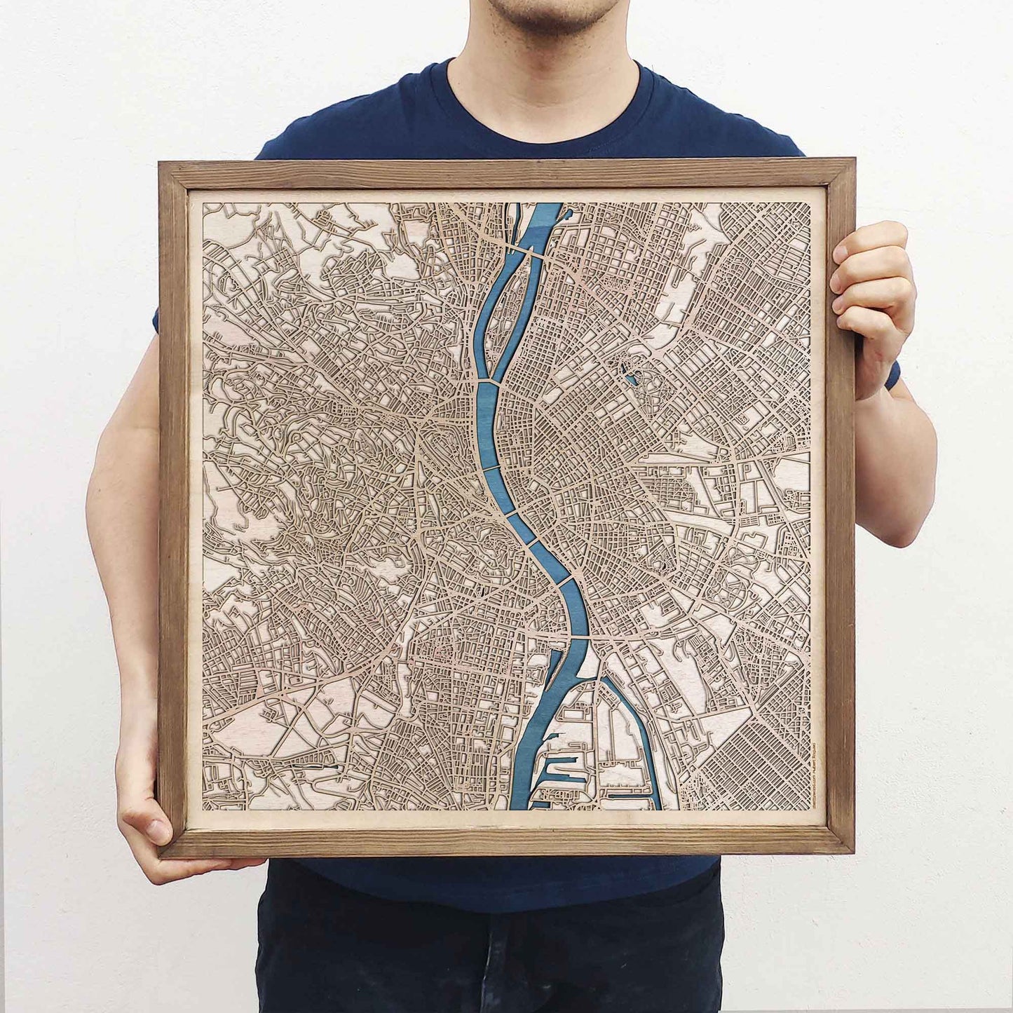 Budapest Wooden Map by CityWood - Custom Wood Map Art - Unique Laser Cut Engraved - Anniversary Gift