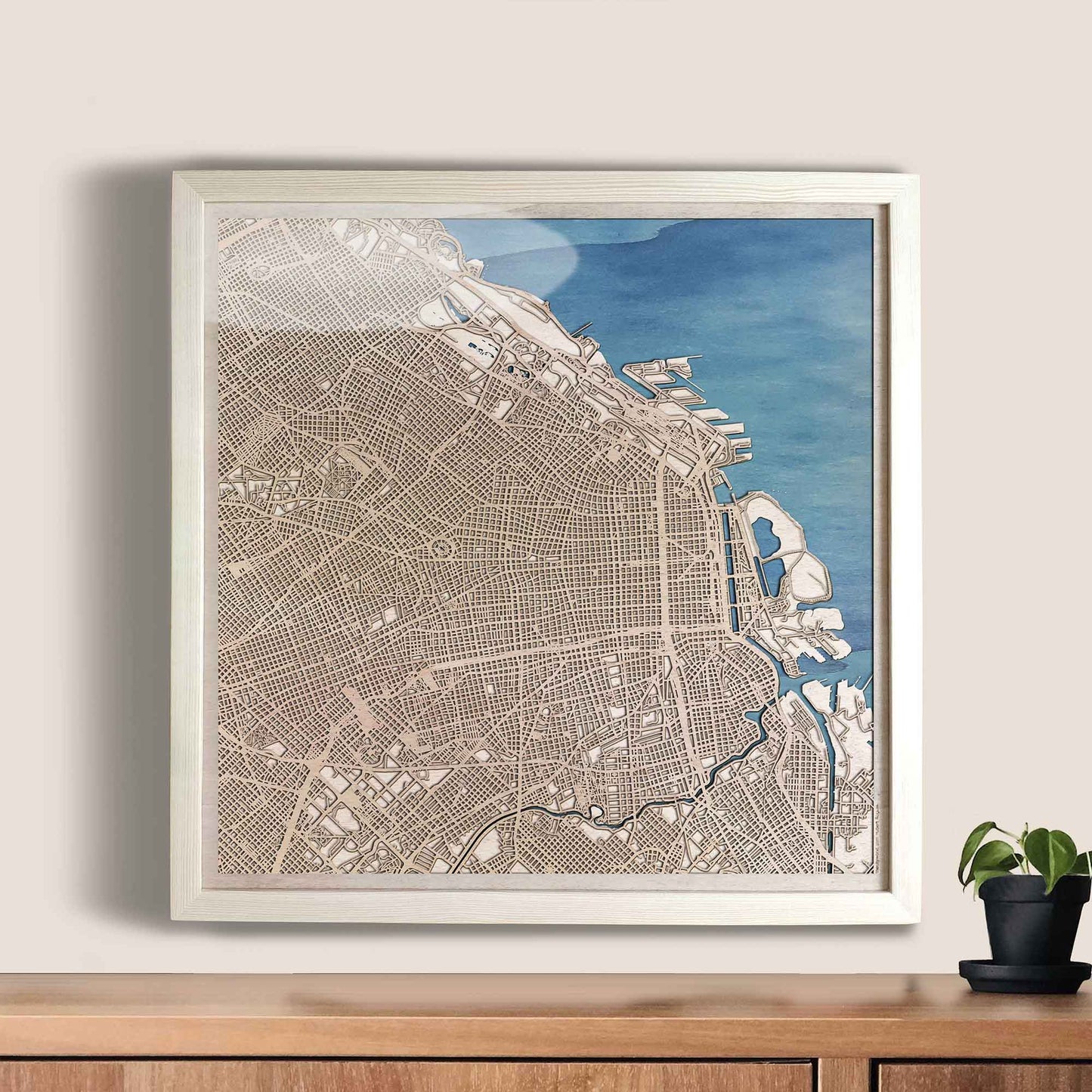 Buenos Aires Wooden Map by CityWood - Custom Wood Map Art - Unique Laser Cut Engraved - Anniversary Gift