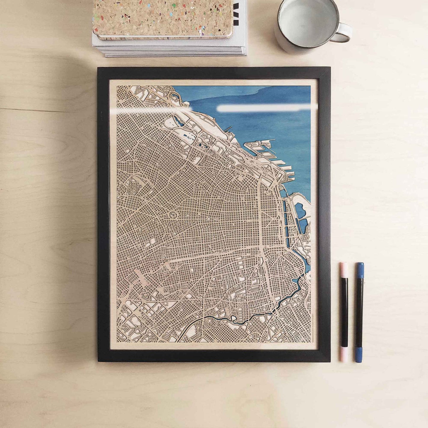 Buenos Aires Wooden Map by CityWood - Custom Wood Map Art - Unique Laser Cut Engraved - Anniversary Gift