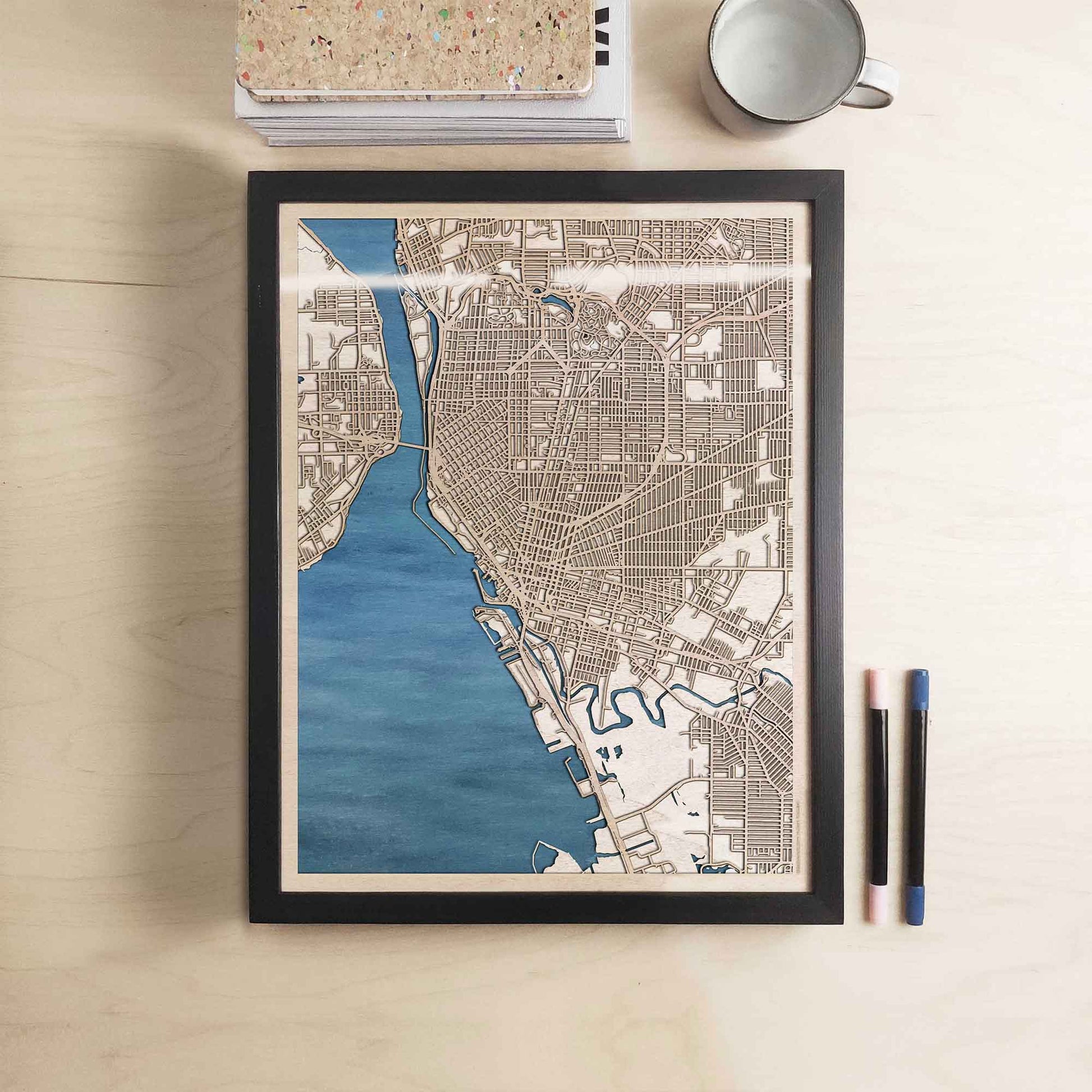 Buffalo Wooden Map by CityWood - Custom Wood Map Art - Unique Laser Cut Engraved - Anniversary Gift