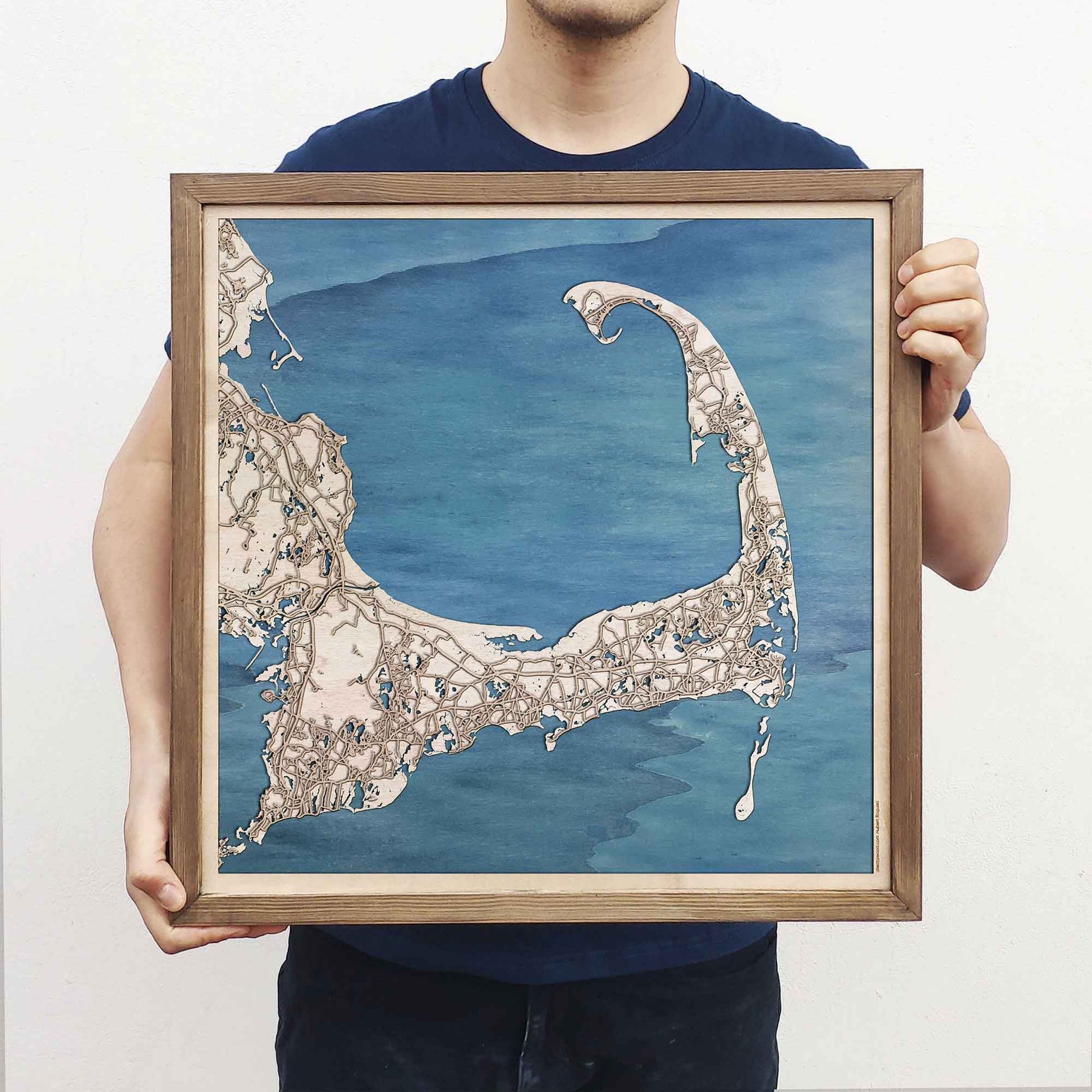 Cape Cod Wooden Map by CityWood - Custom Wood Map Art - Unique Laser Cut Engraved - Anniversary Gift