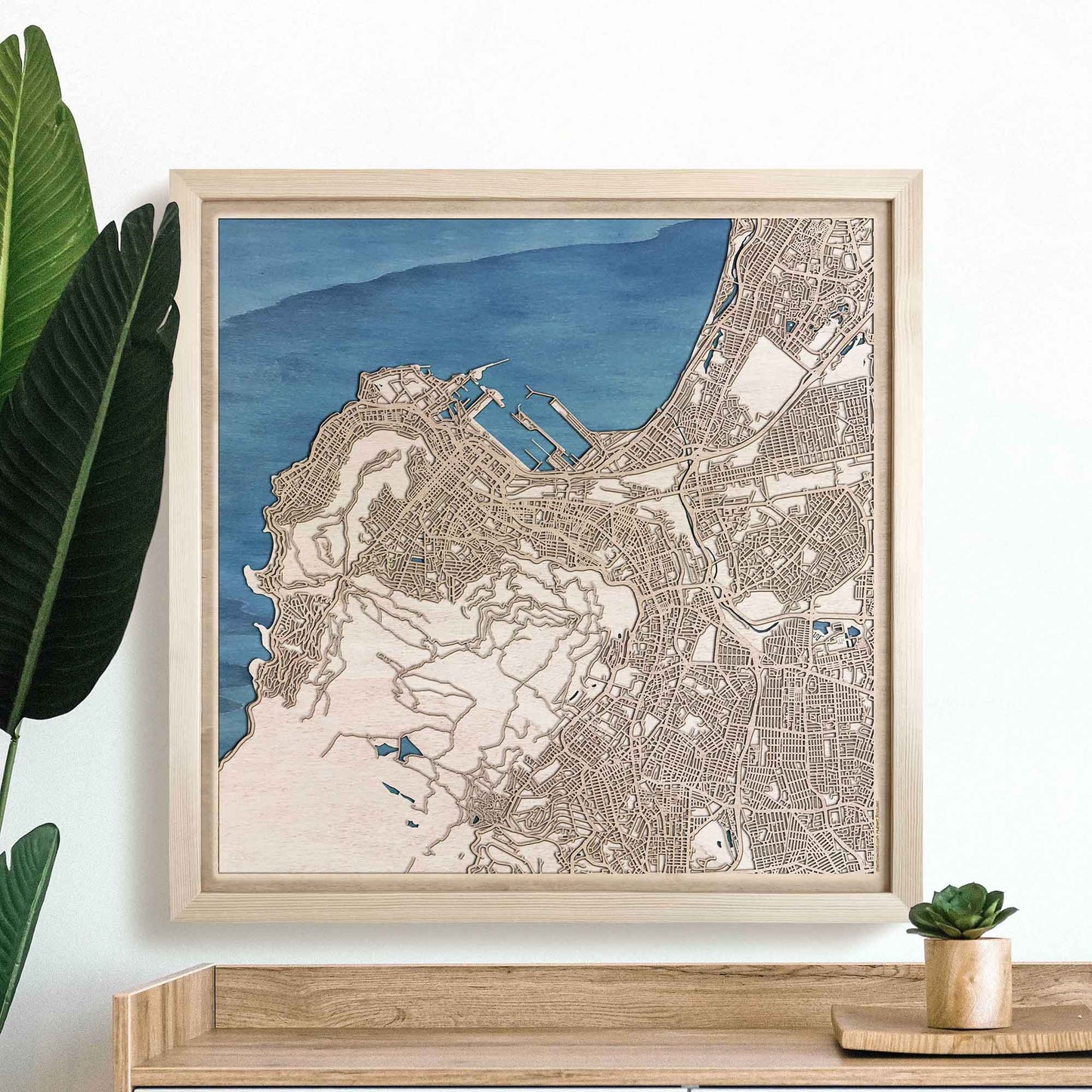 Cape Town Wooden Map by CityWood - Custom Wood Map Art - Unique Laser Cut Engraved - Anniversary Gift