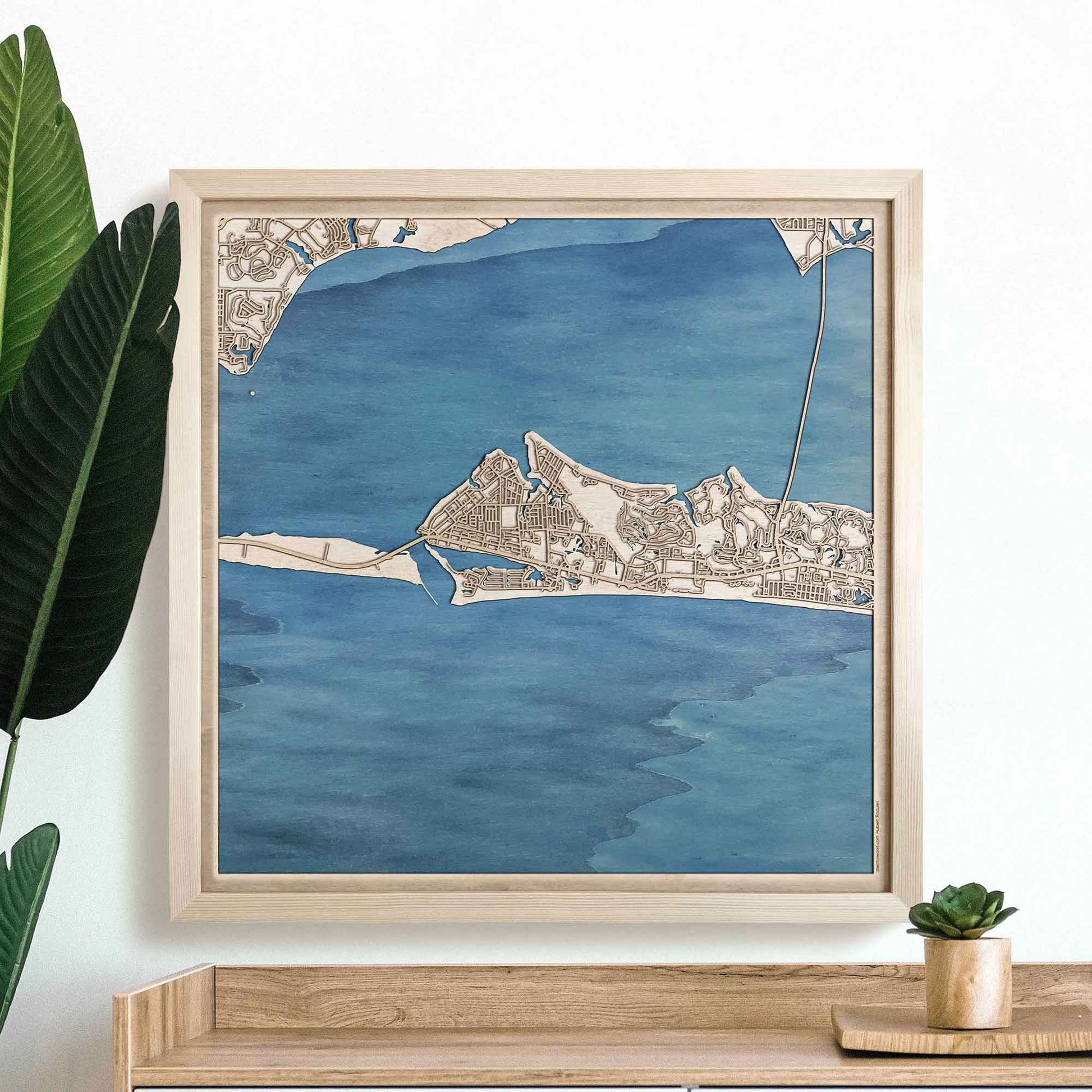 Destin Wooden Map by CityWood - Custom Wood Map Art - Unique Laser Cut Engraved - Anniversary Gift
