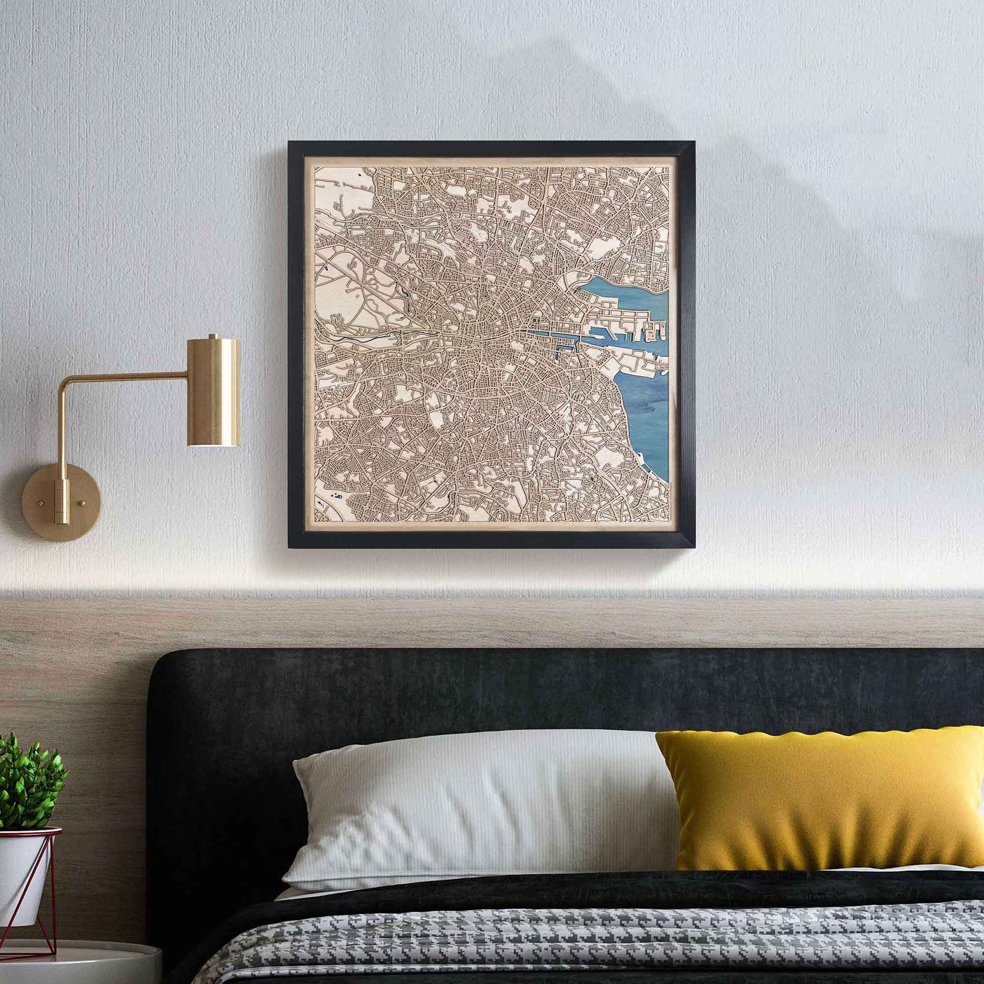 Dublin Wooden Map by CityWood - Custom Wood Map Art - Unique Laser Cut Engraved - Anniversary Gift