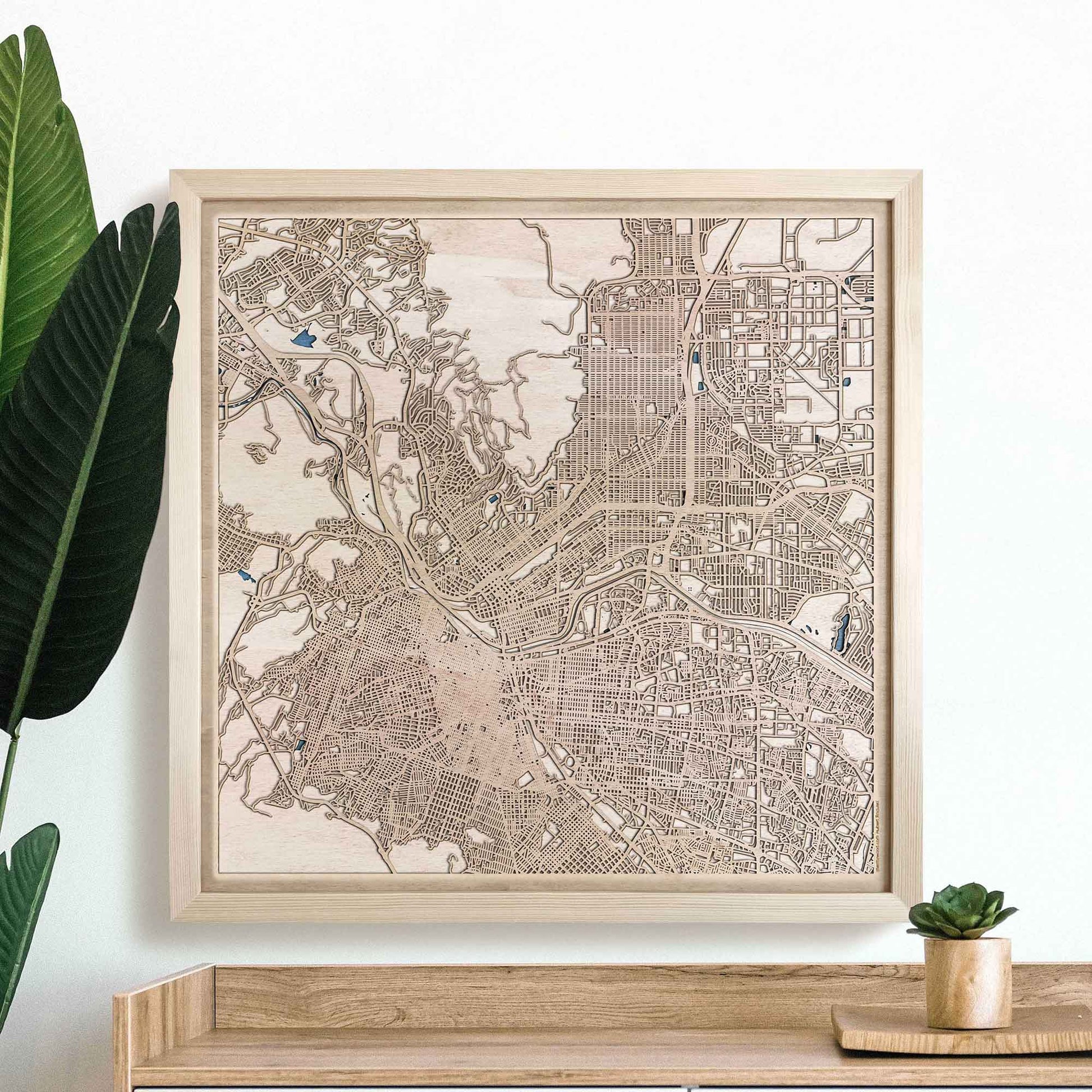 El Paso Wooden Map by CityWood - Custom Wood Map Art - Unique Laser Cut Engraved - Anniversary Gift