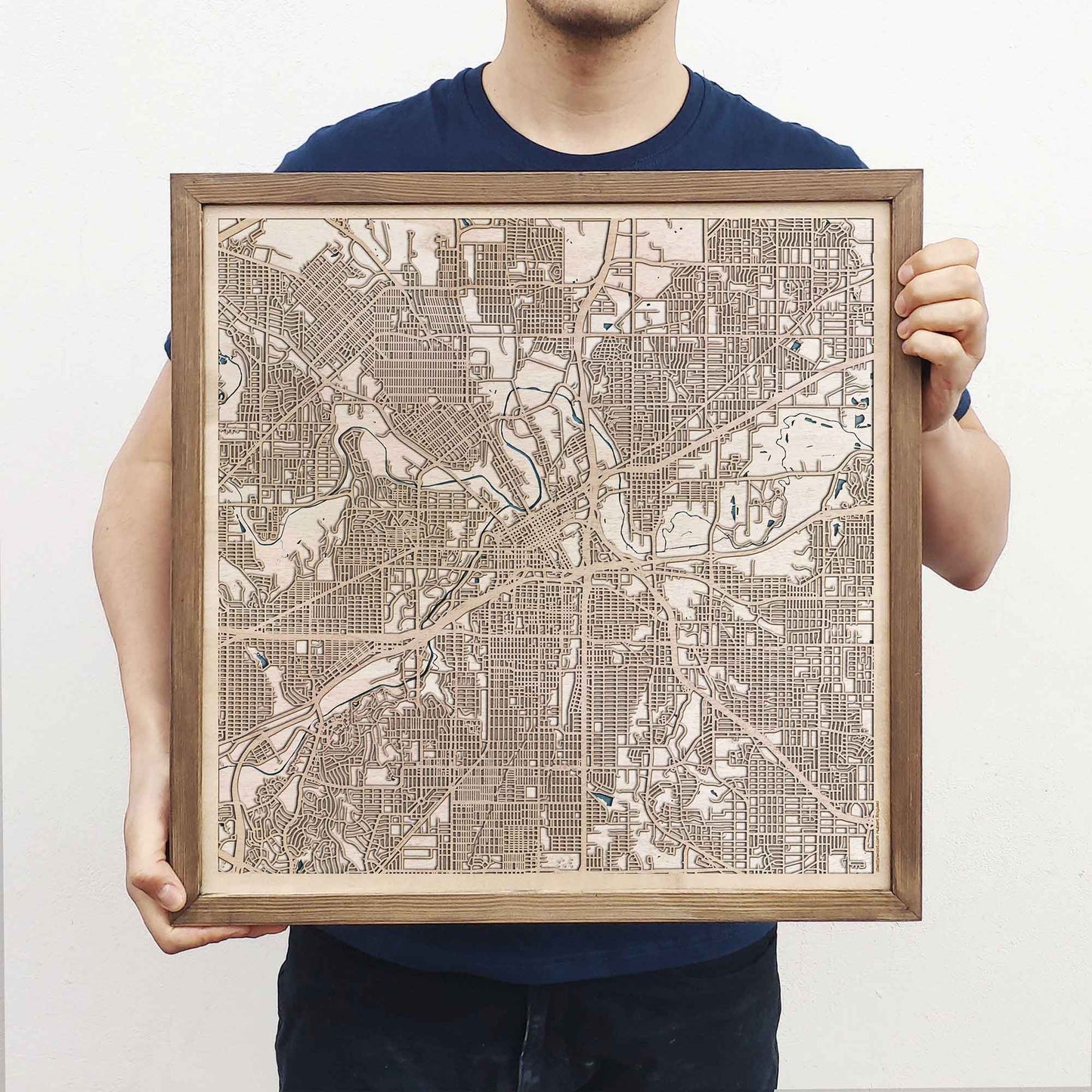 Fort Worth Wooden Map by CityWood - Custom Wood Map Art - Unique Laser Cut Engraved - Anniversary Gift