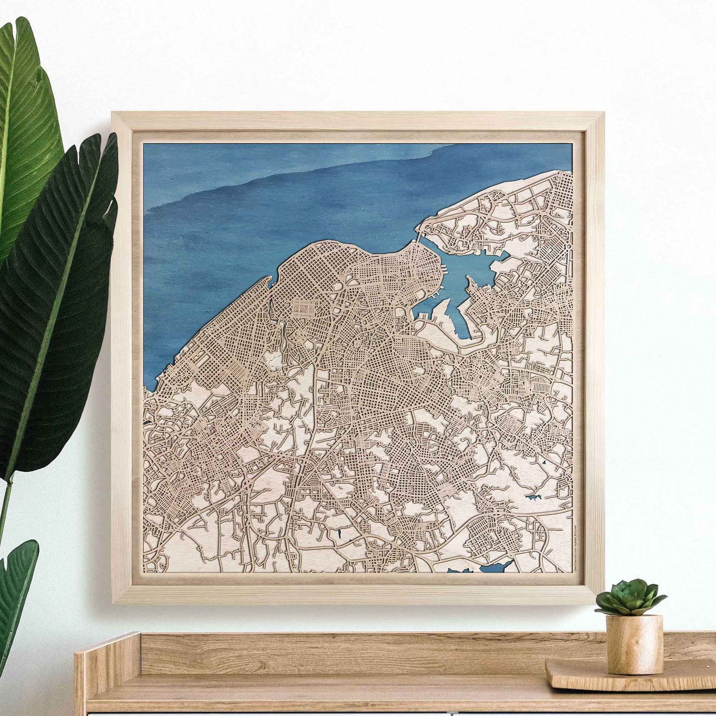 Havana Wooden Map by CityWood - Custom Wood Map Art - Unique Laser Cut Engraved - Anniversary Gift
