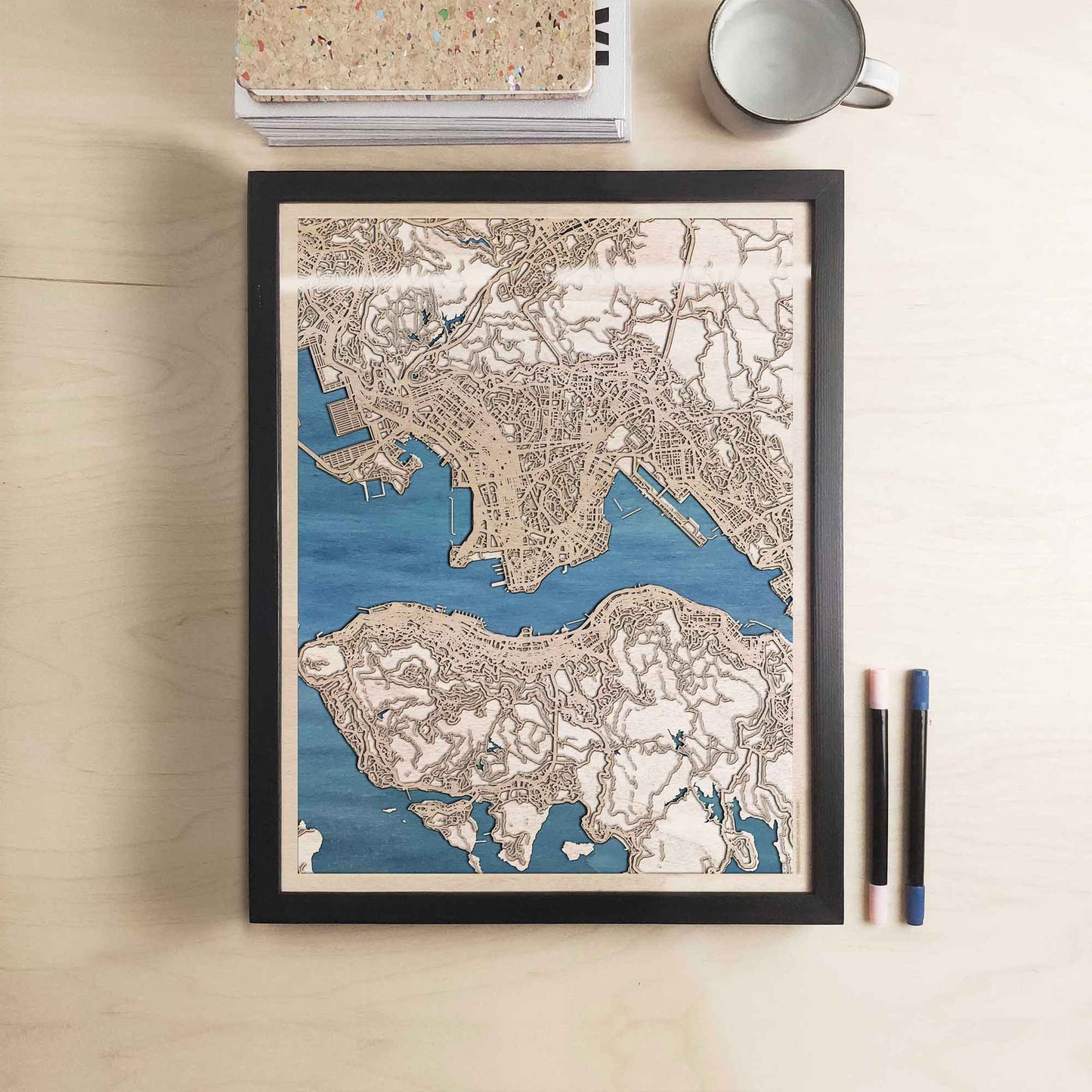 Hong Kong Wooden Map by CityWood - Custom Wood Map Art - Unique Laser Cut Engraved - Anniversary Gift
