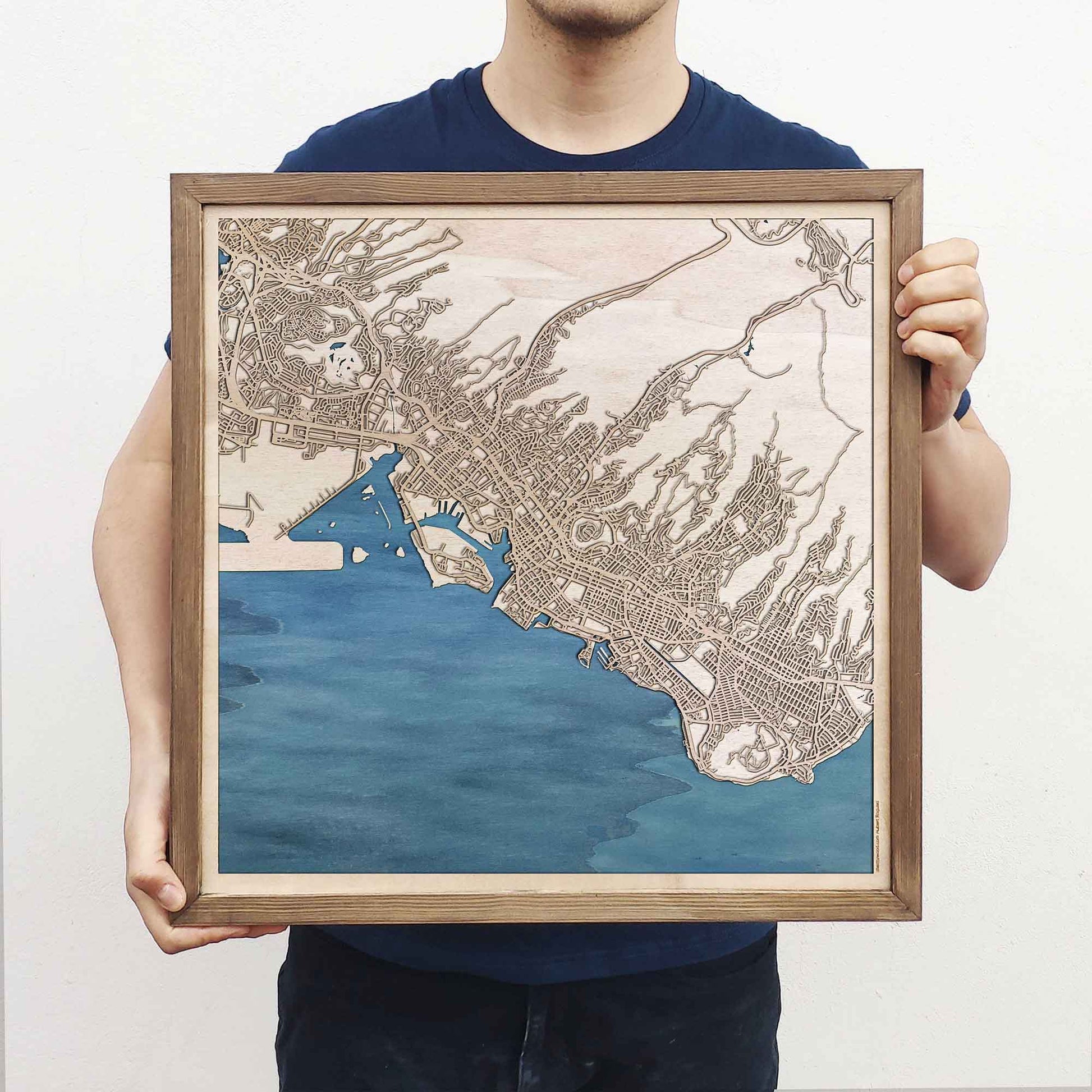 Honolulu Wooden Map by CityWood - Custom Wood Map Art - Unique Laser Cut Engraved - Anniversary Gift
