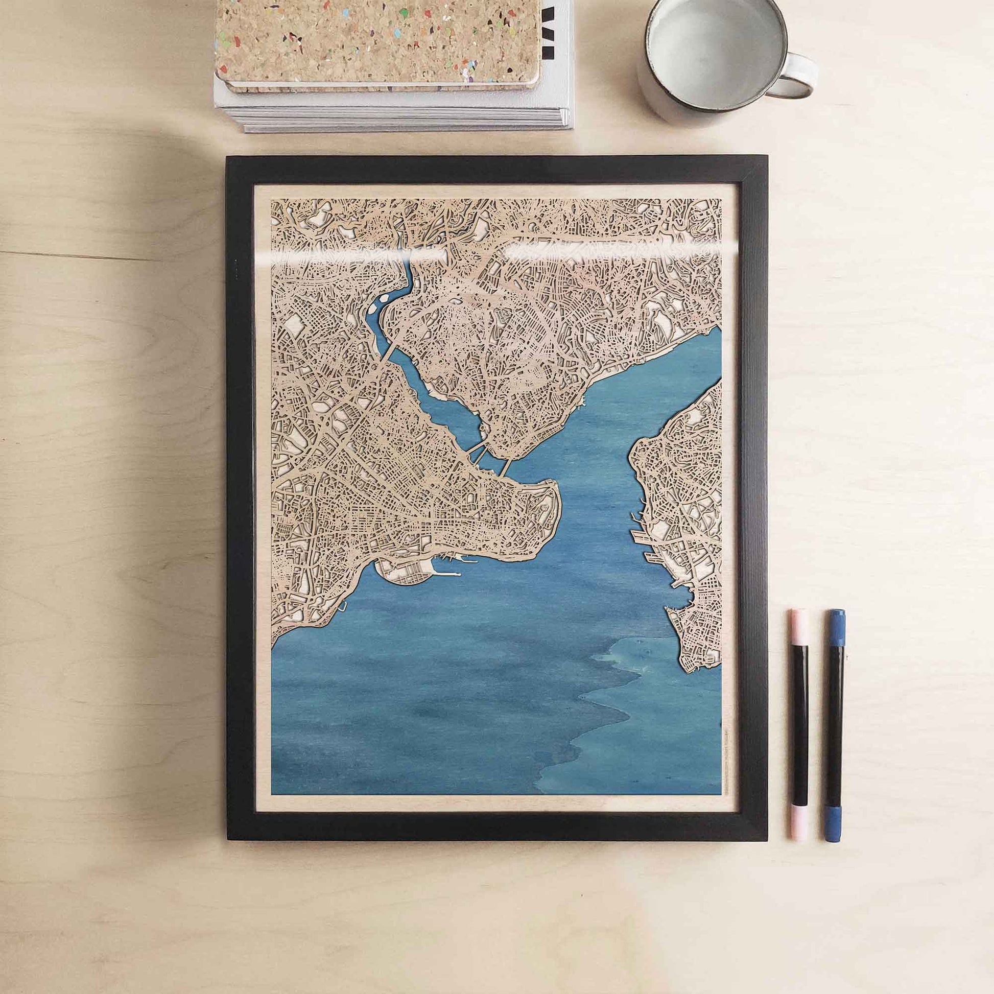 Istanbul Wooden Map by CityWood - Custom Wood Map Art - Unique Laser Cut Engraved - Anniversary Gift