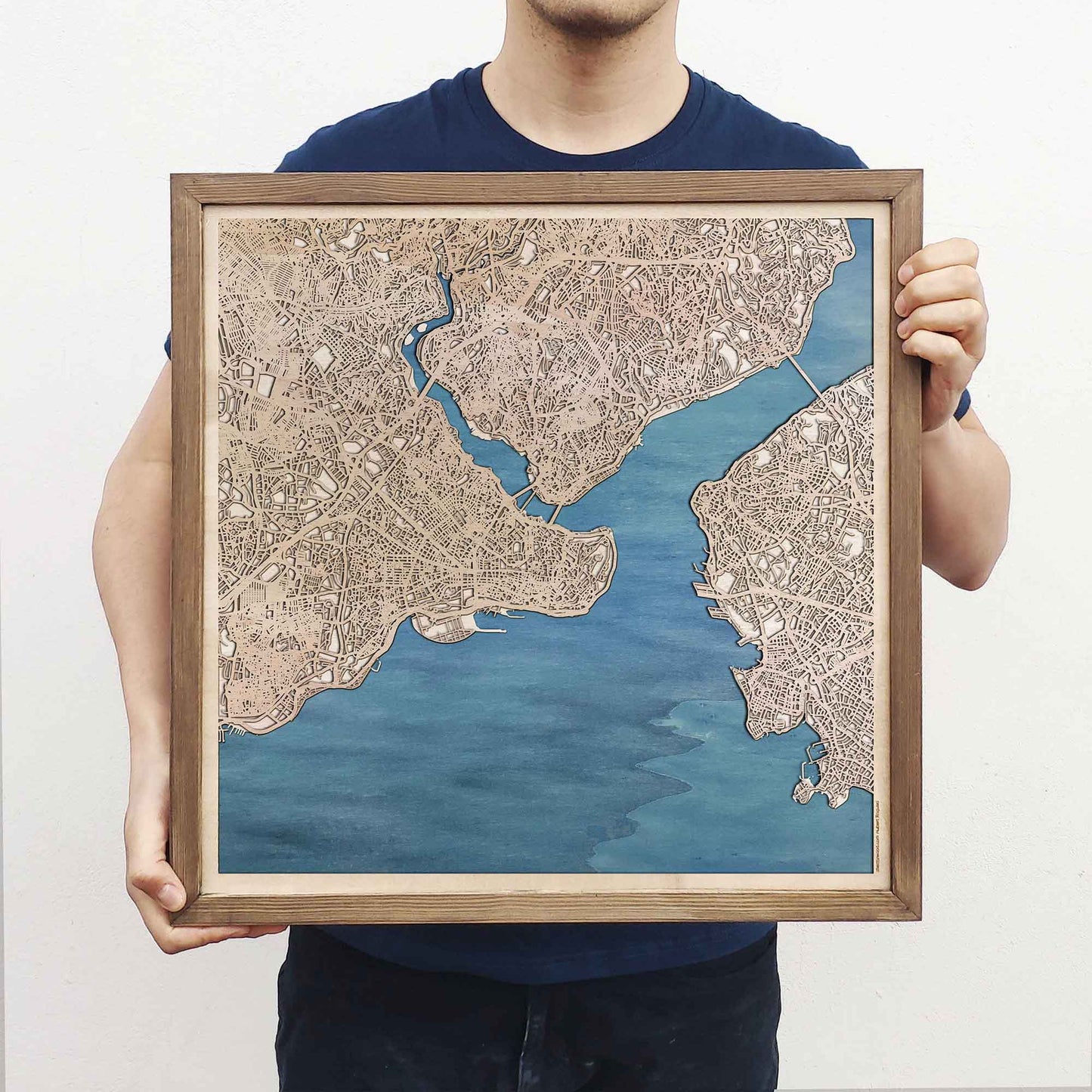 Istanbul Wooden Map by CityWood - Custom Wood Map Art - Unique Laser Cut Engraved - Anniversary Gift