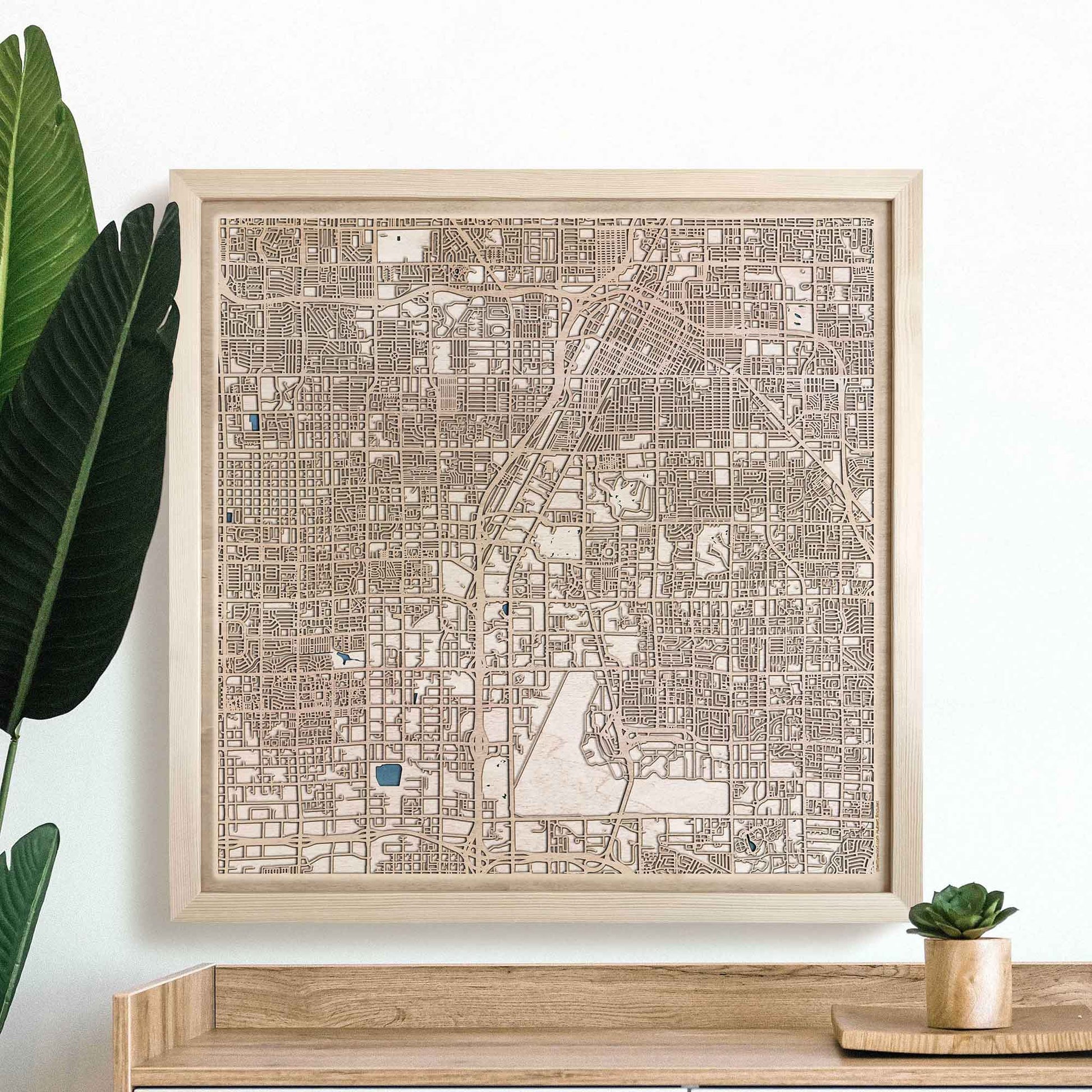 Las Vegas Wooden Map by CityWood - Custom Wood Map Art - Unique Laser Cut Engraved - Anniversary Gift
