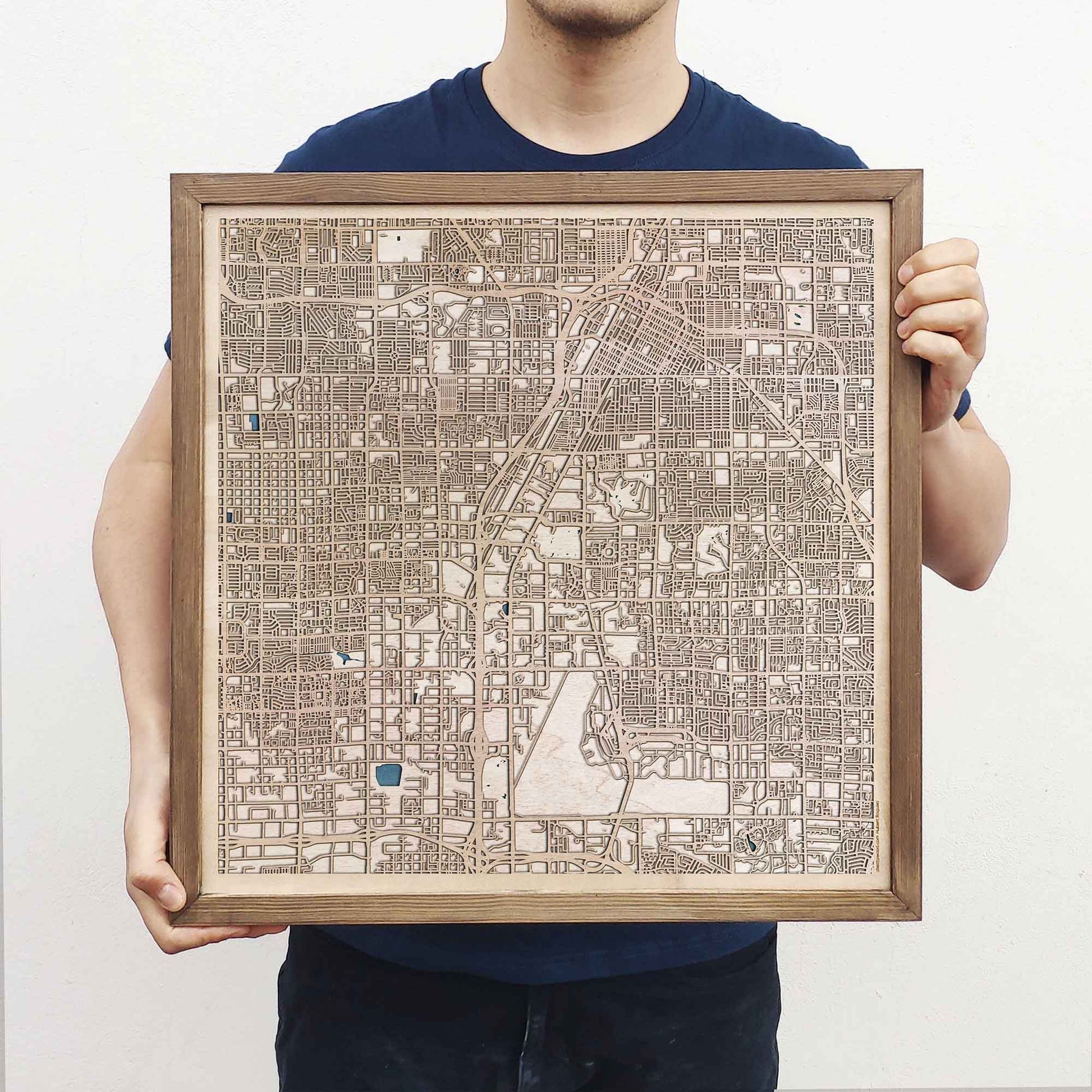 Las Vegas Wooden Map by CityWood - Custom Wood Map Art - Unique Laser Cut Engraved - Anniversary Gift