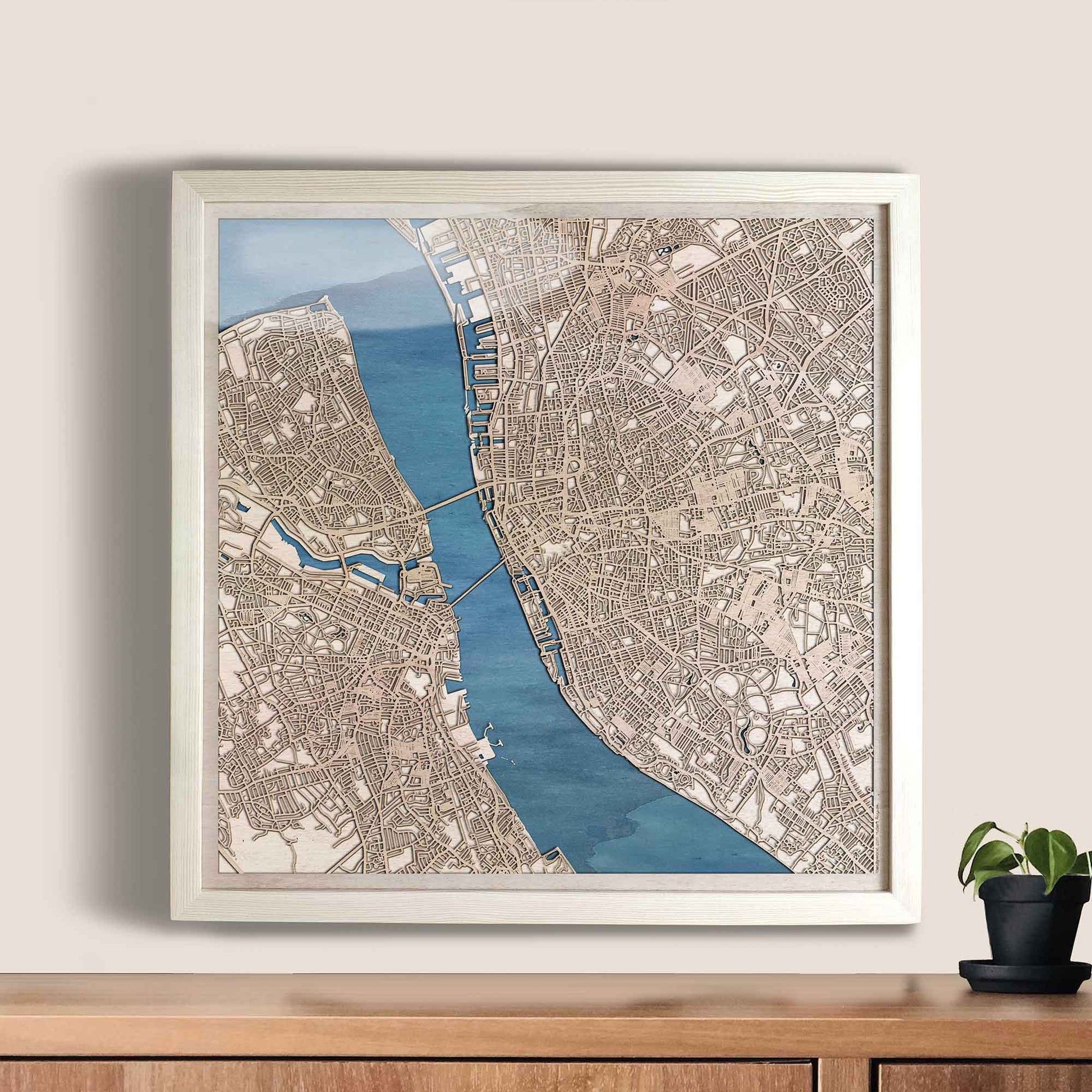 Liverpool Wooden Map by CityWood - Custom Wood Map Art - Unique Laser Cut Engraved - Anniversary Gift