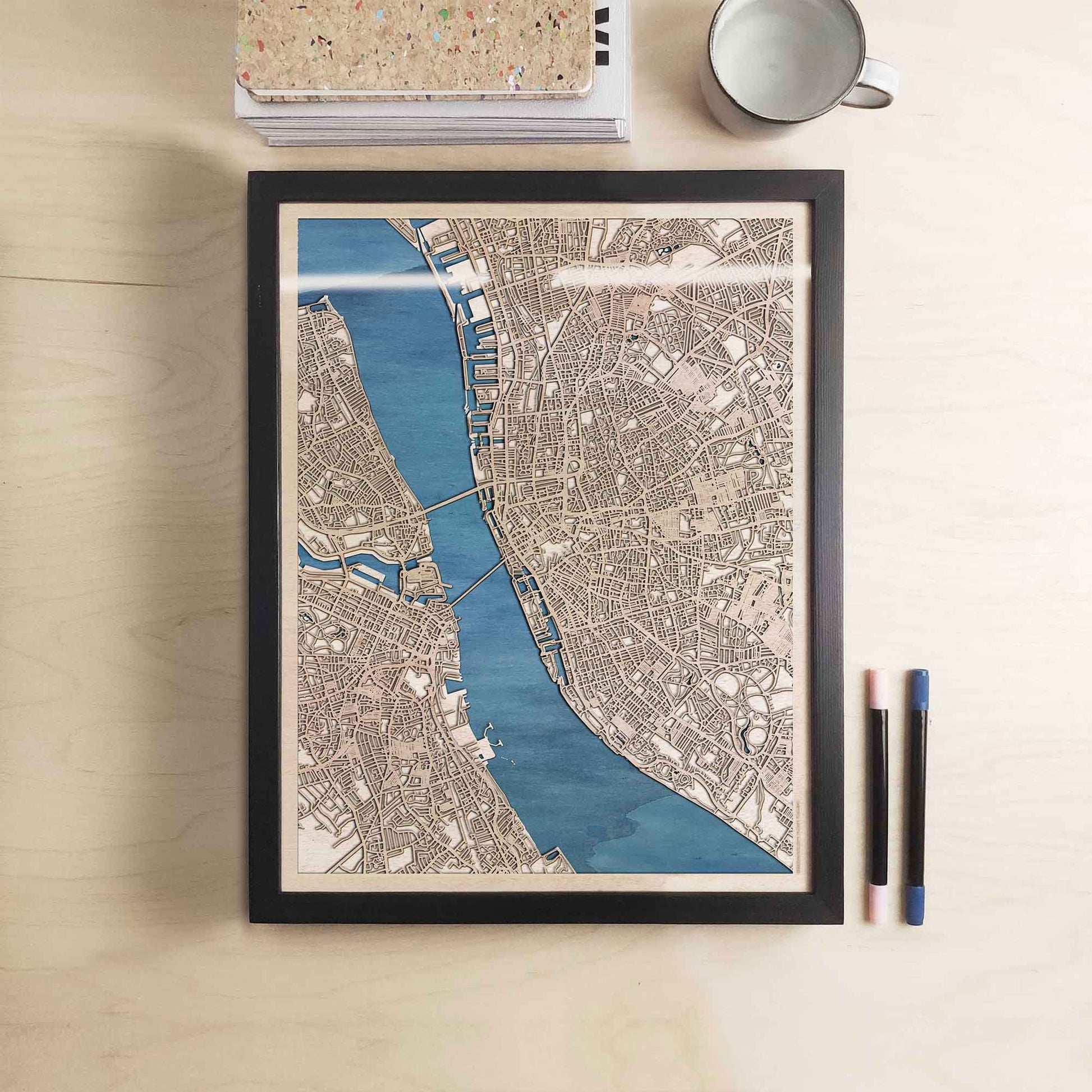 Liverpool Wooden Map by CityWood - Custom Wood Map Art - Unique Laser Cut Engraved - Anniversary Gift