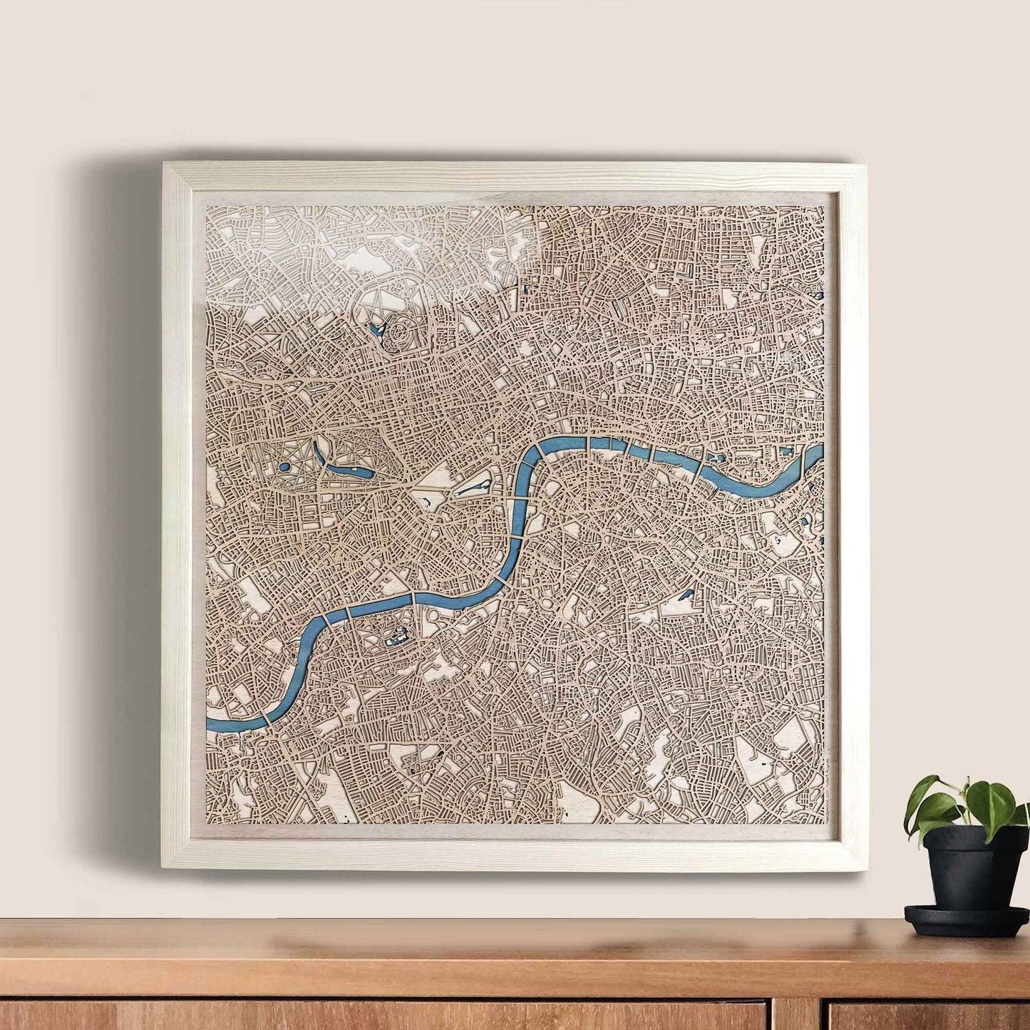 London Wooden Map by CityWood - Custom Wood Map Art - Unique Laser Cut Engraved - Anniversary Gift