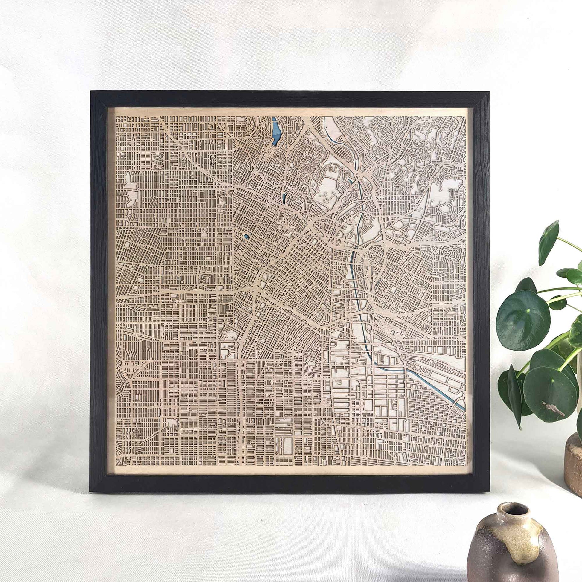 Los Angeles Wooden Map by CityWood - Custom Wood Map Art - Unique Laser Cut Engraved - Anniversary Gift
