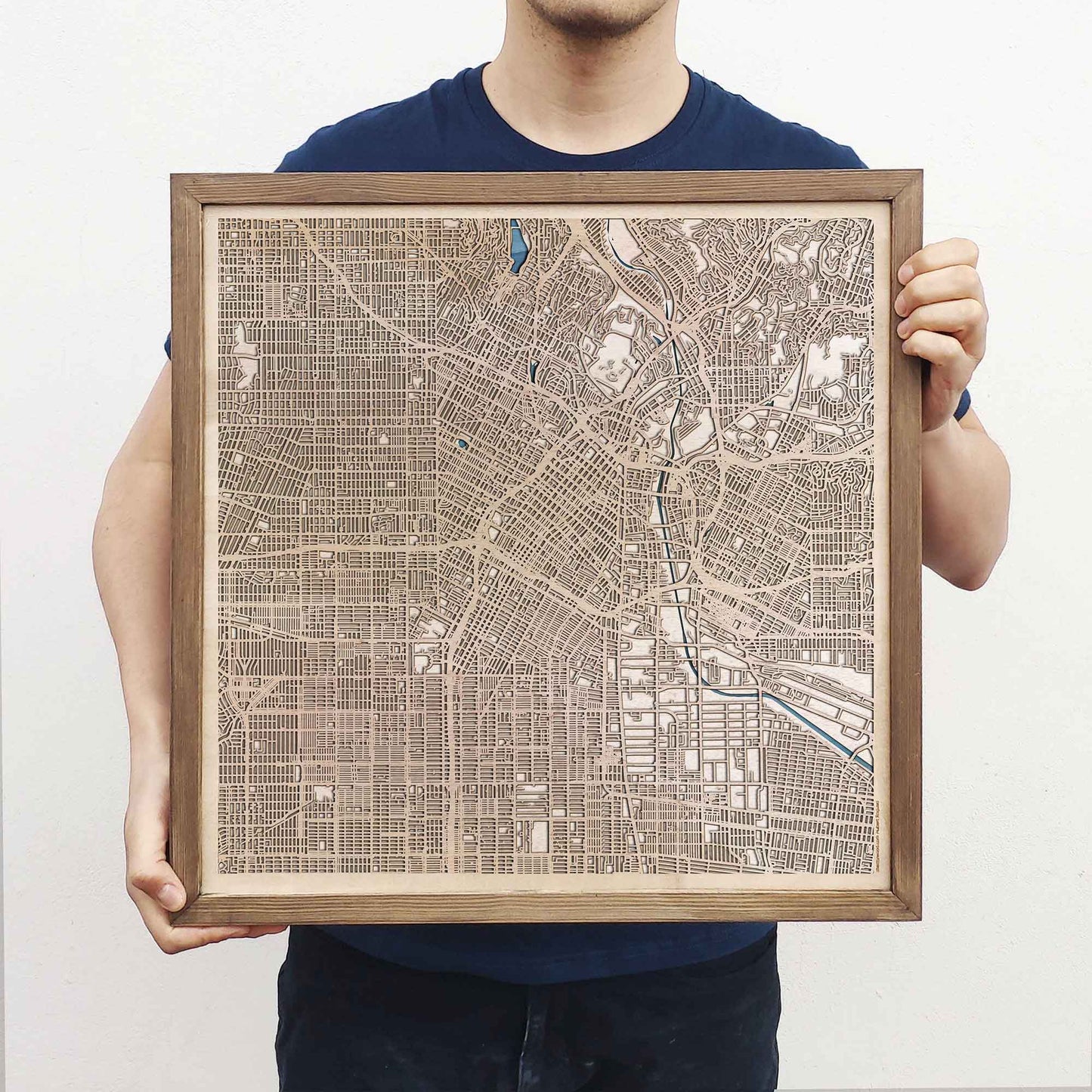 Los Angeles Wooden Map by CityWood - Custom Wood Map Art - Unique Laser Cut Engraved - Anniversary Gift