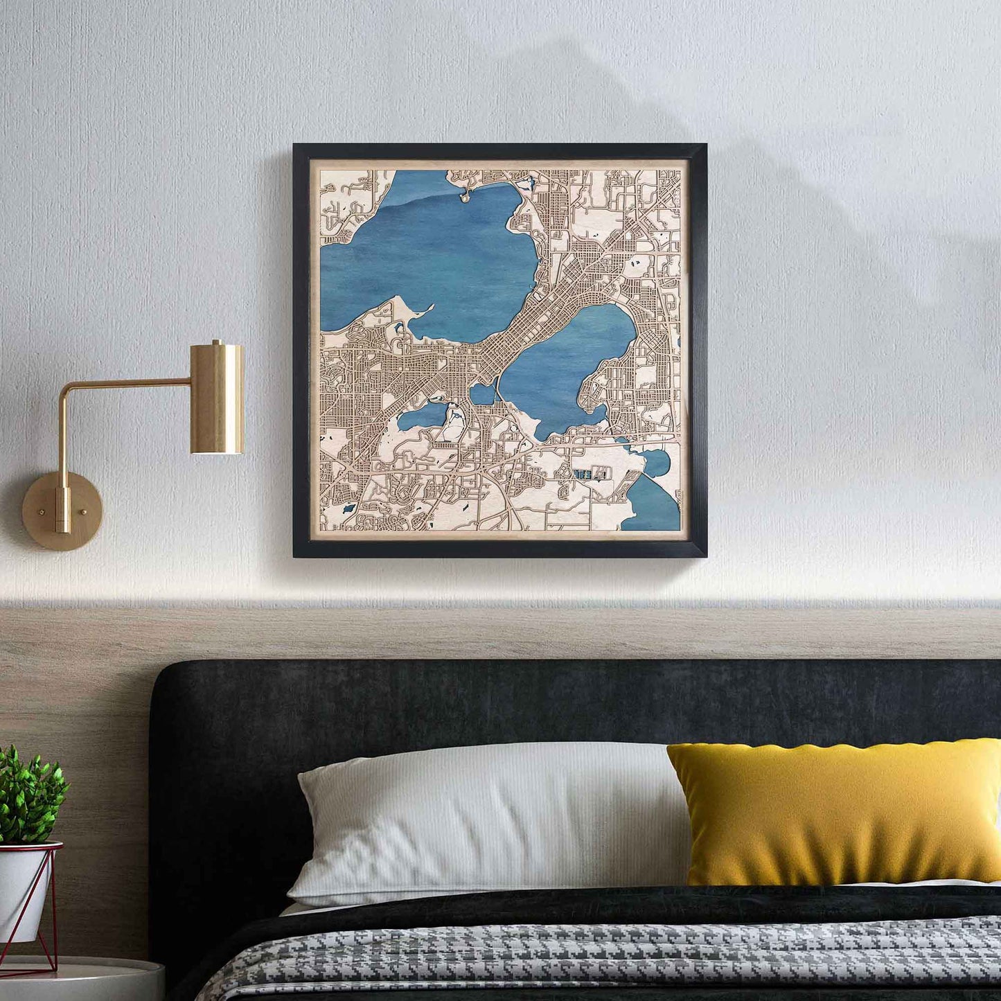 Madison Wooden Map by CityWood - Custom Wood Map Art - Unique Laser Cut Engraved - Anniversary Gift