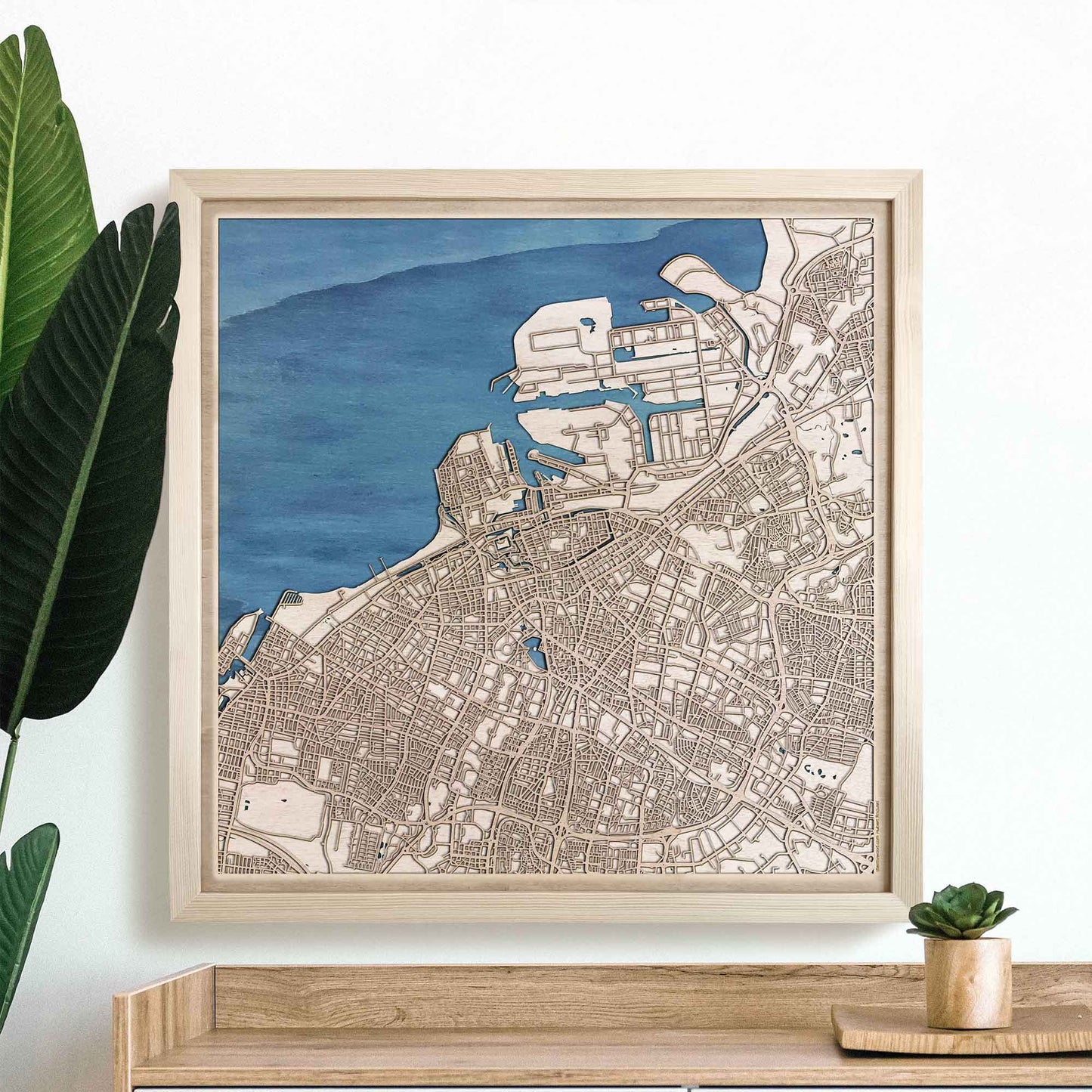 Malmo Wooden Map by CityWood - Custom Wood Map Art - Unique Laser Cut Engraved - Anniversary Gift