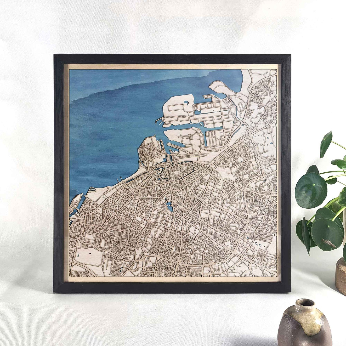 Malmo Wooden Map by CityWood - Custom Wood Map Art - Unique Laser Cut Engraved - Anniversary Gift