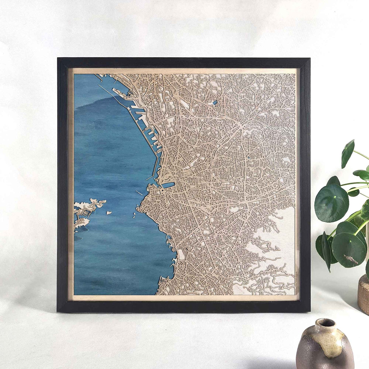 Marseille Wooden Map by CityWood - Custom Wood Map Art - Unique Laser Cut Engraved - Anniversary Gift