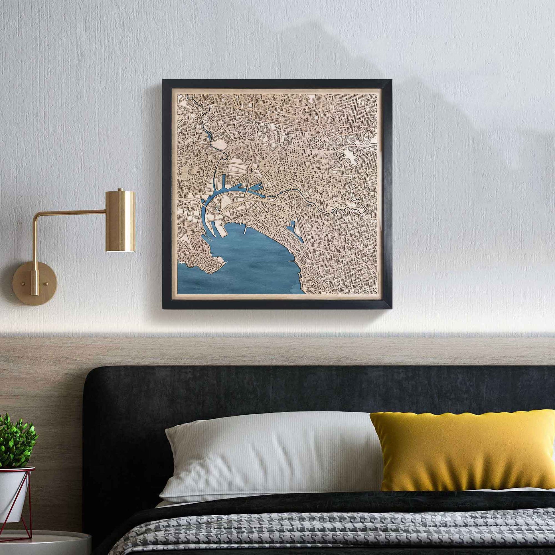 Melbourne Wooden Map by CityWood - Custom Wood Map Art - Unique Laser Cut Engraved - Anniversary Gift