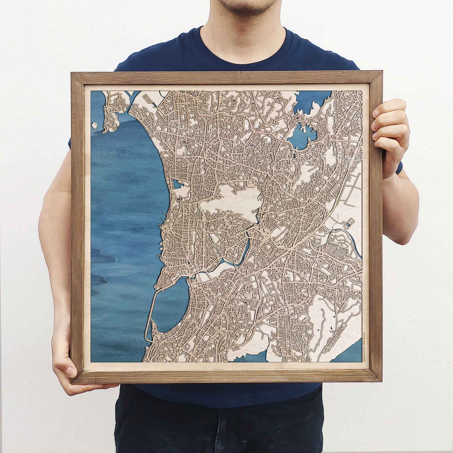 Mumbai Wooden Map by CityWood - Custom Wood Map Art - Unique Laser Cut Engraved - Anniversary Gift