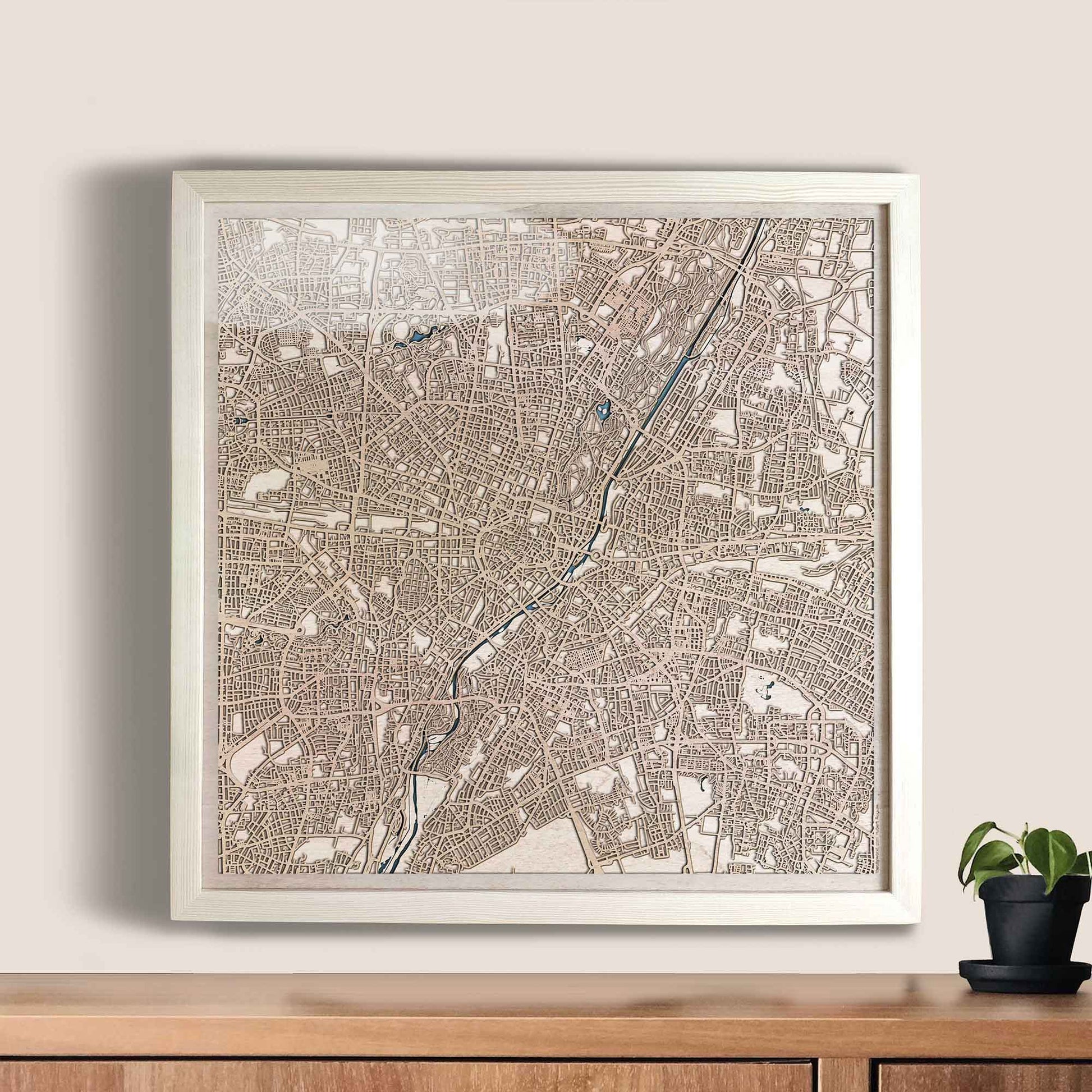 Munich Wooden Map by CityWood - Custom Wood Map Art - Unique Laser Cut Engraved - Anniversary Gift