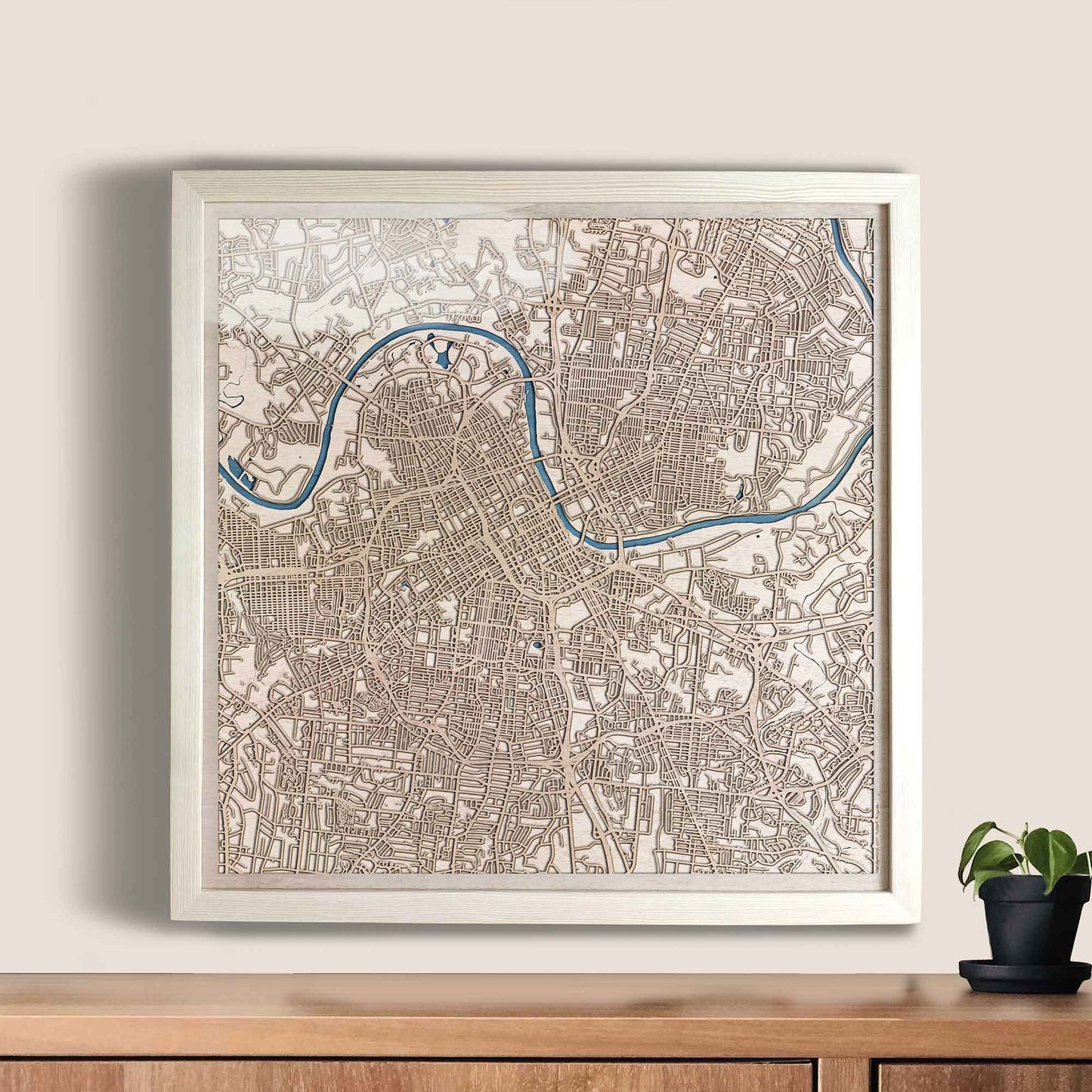Nashville Wooden Map by CityWood - Custom Wood Map Art - Unique Laser Cut Engraved - Anniversary Gift