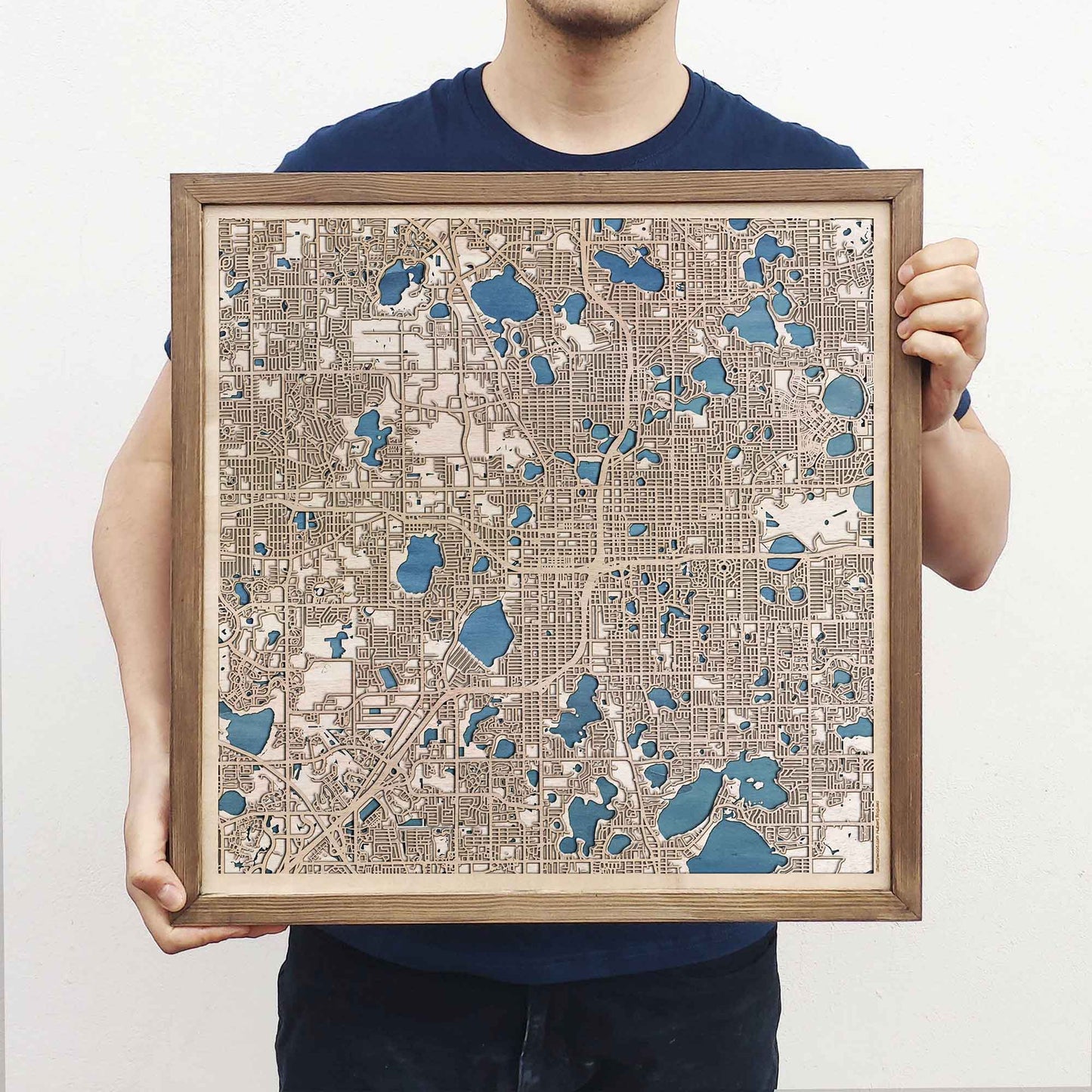 Orlando Wooden Map by CityWood - Custom Wood Map Art - Unique Laser Cut Engraved - Anniversary Gift