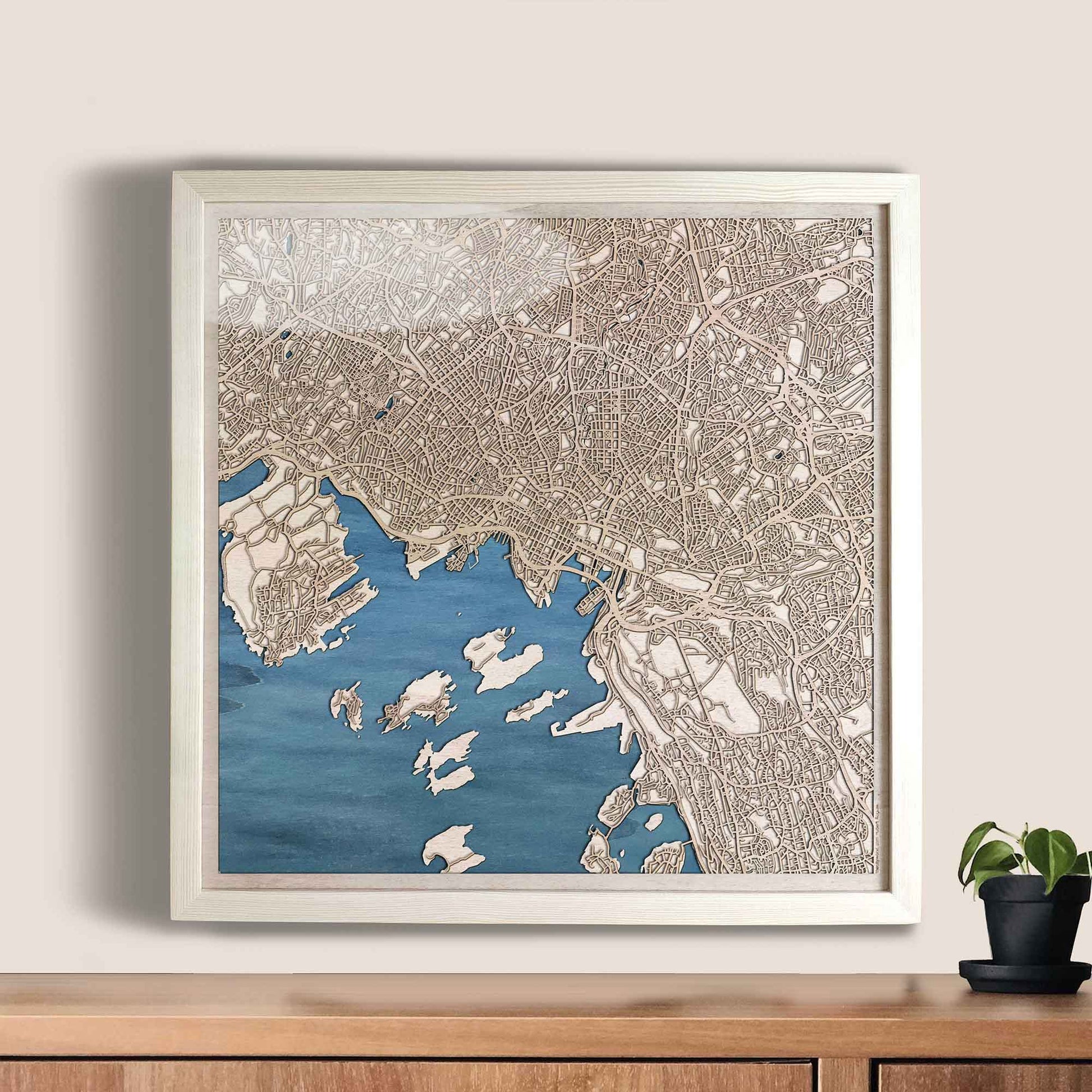 Oslo Wooden Map by CityWood - Custom Wood Map Art - Unique Laser Cut Engraved - Anniversary Gift