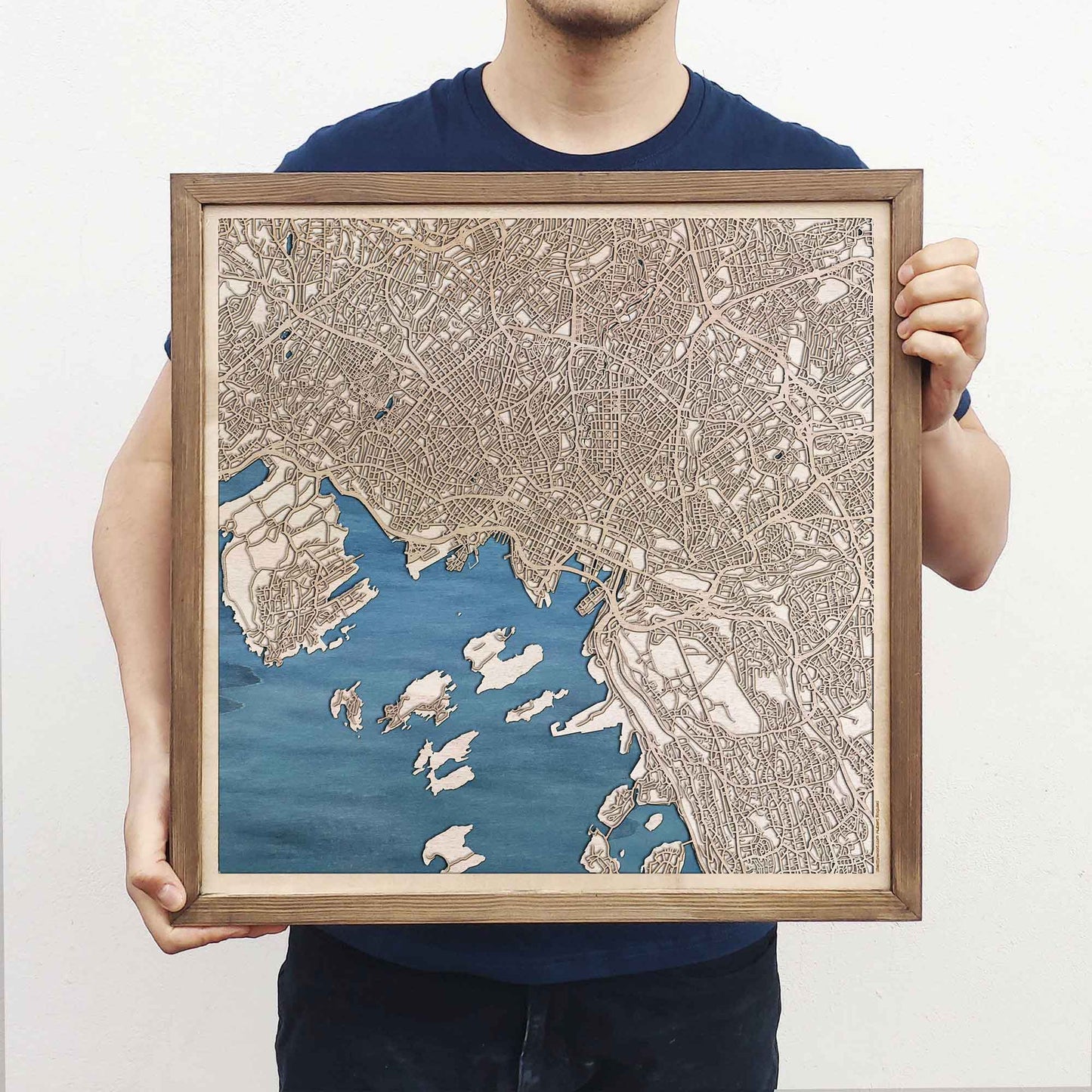 Oslo Wooden Map by CityWood - Custom Wood Map Art - Unique Laser Cut Engraved - Anniversary Gift