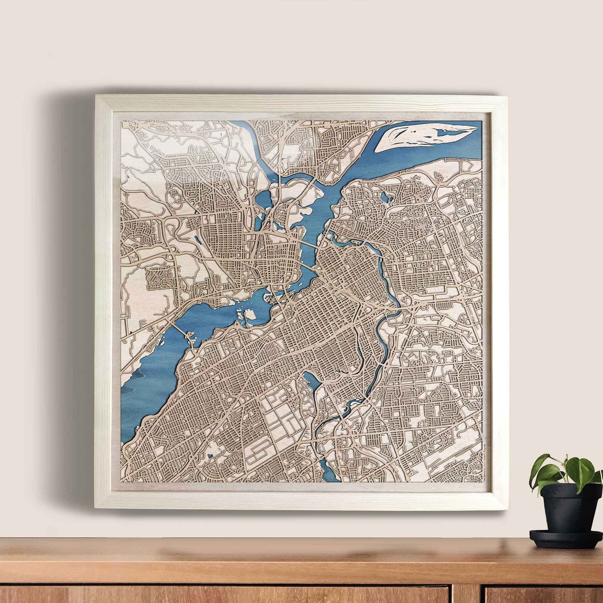 Ottawa Wooden Map by CityWood - Custom Wood Map Art - Unique Laser Cut Engraved - Anniversary Gift