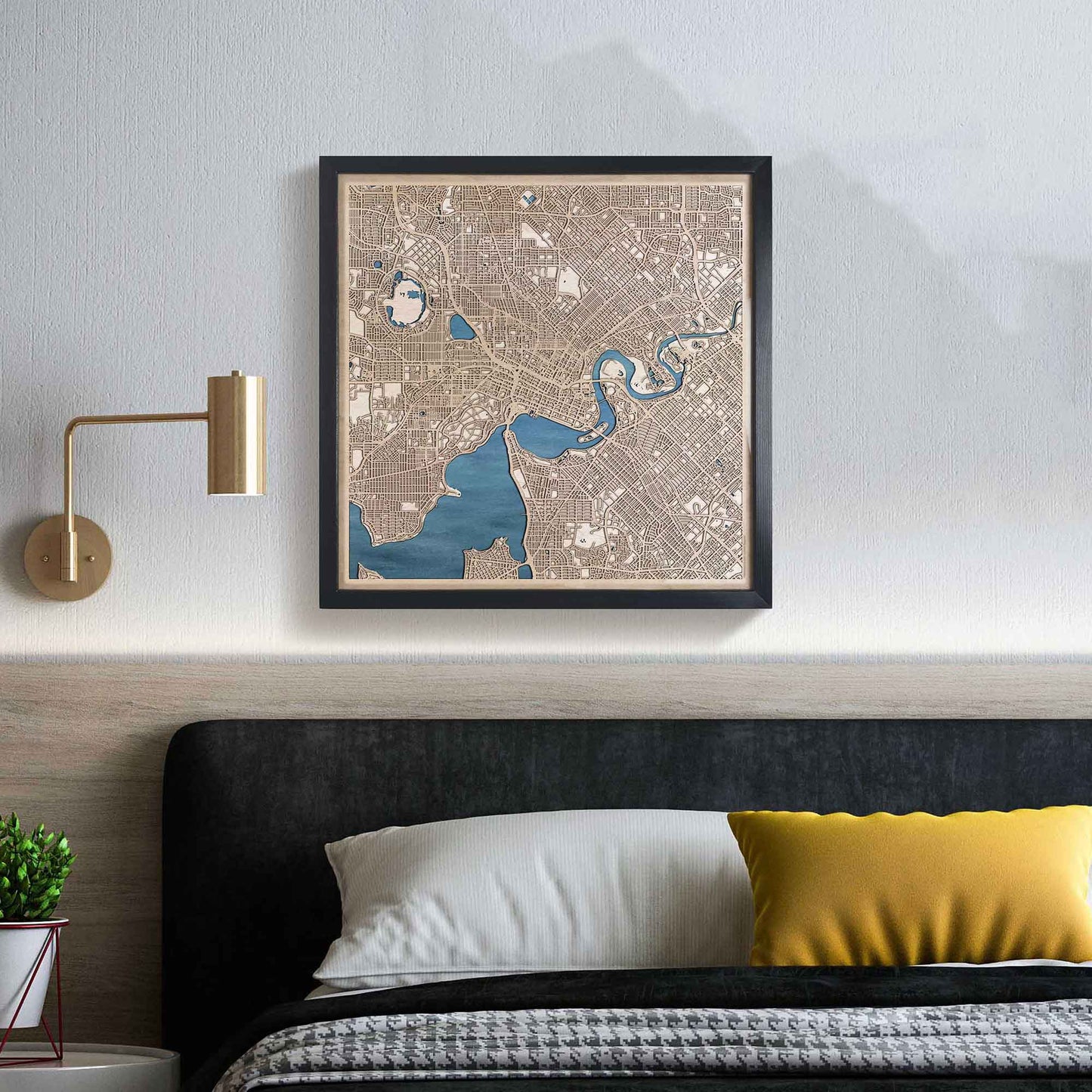 Perth Wooden Map by CityWood - Custom Wood Map Art - Unique Laser Cut Engraved - Anniversary Gift