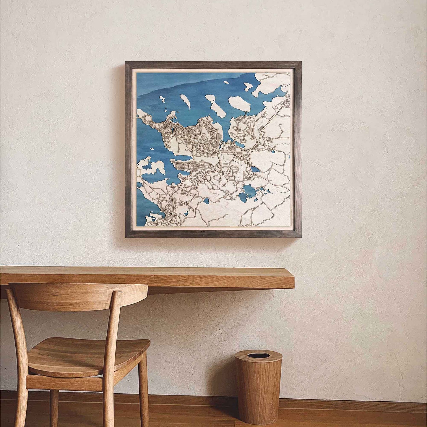 Reykjavik Wooden Map by CityWood - Custom Wood Map Art - Unique Laser Cut Engraved - Anniversary Gift