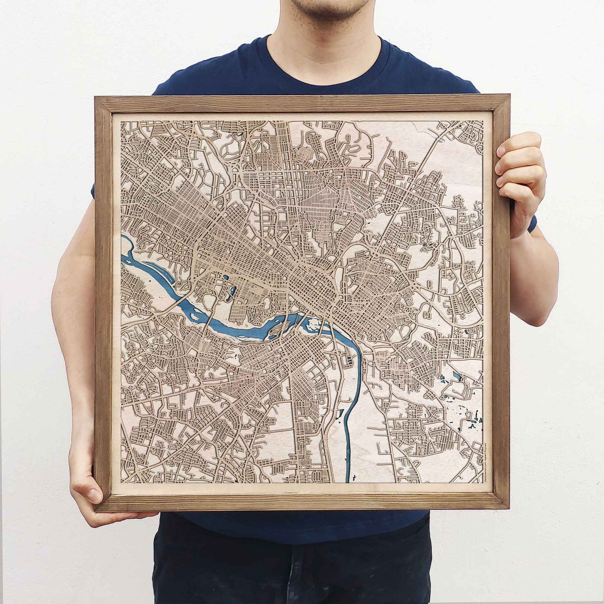 Richmond Wooden Map by CityWood - Custom Wood Map Art - Unique Laser Cut Engraved - Anniversary Gift