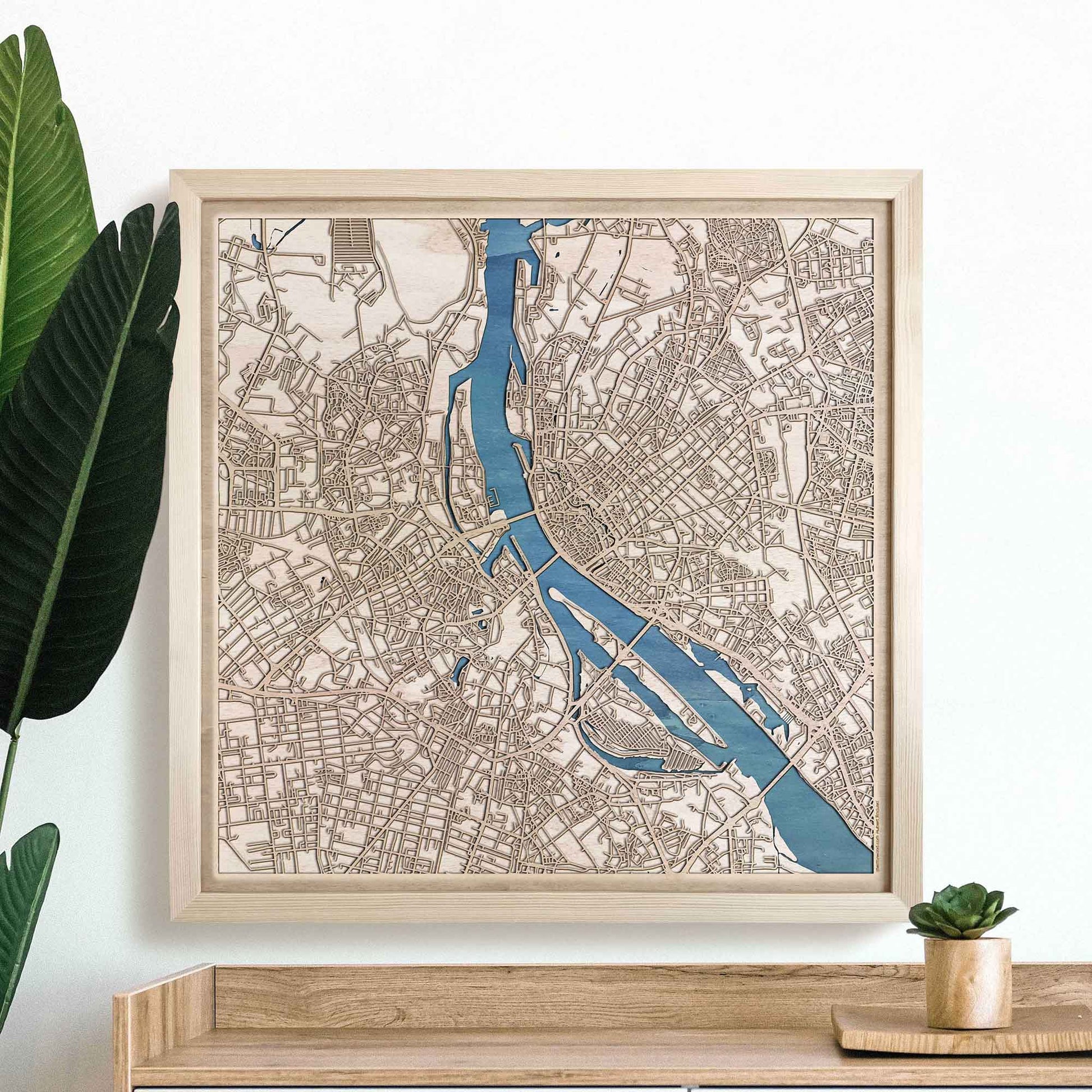 Riga Wooden Map by CityWood - Custom Wood Map Art - Unique Laser Cut Engraved - Anniversary Gift