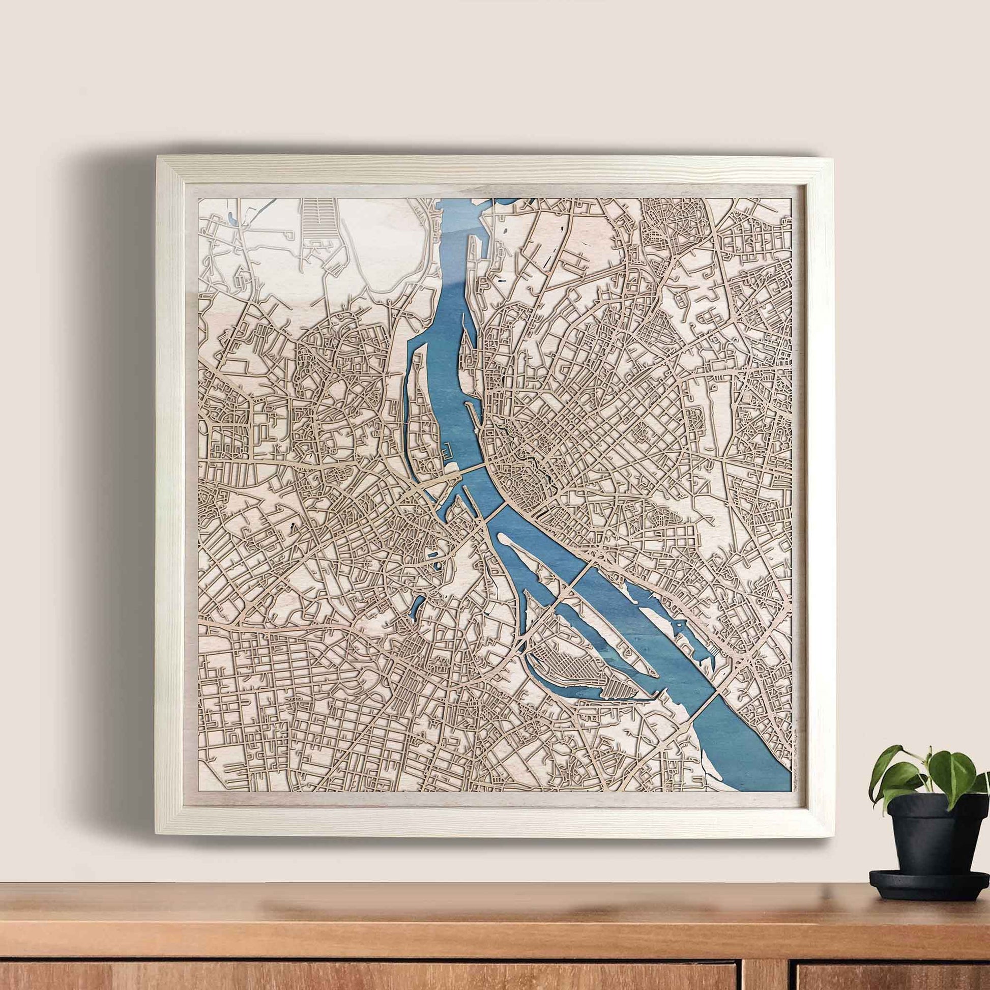Riga Wooden Map by CityWood - Custom Wood Map Art - Unique Laser Cut Engraved - Anniversary Gift
