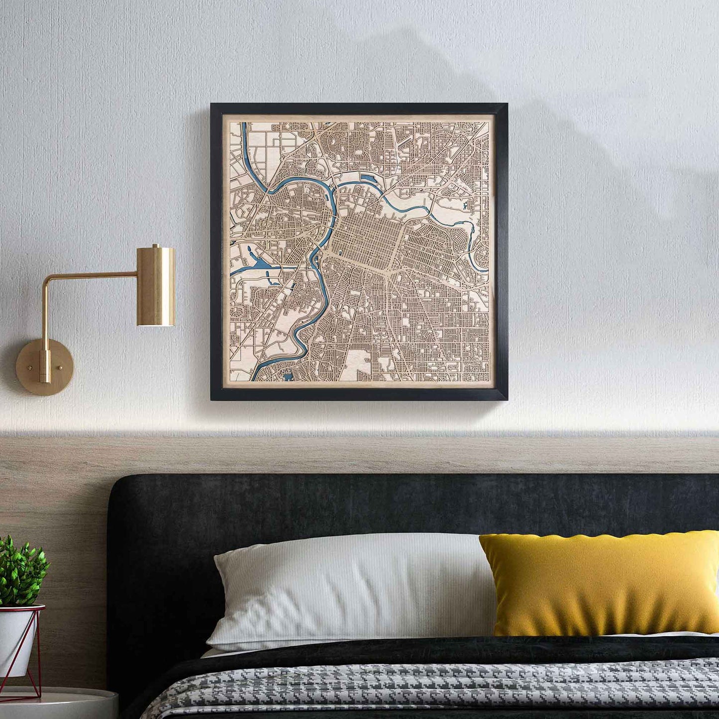 Sacramento Wooden Map by CityWood - Custom Wood Map Art - Unique Laser Cut Engraved - Anniversary Gift