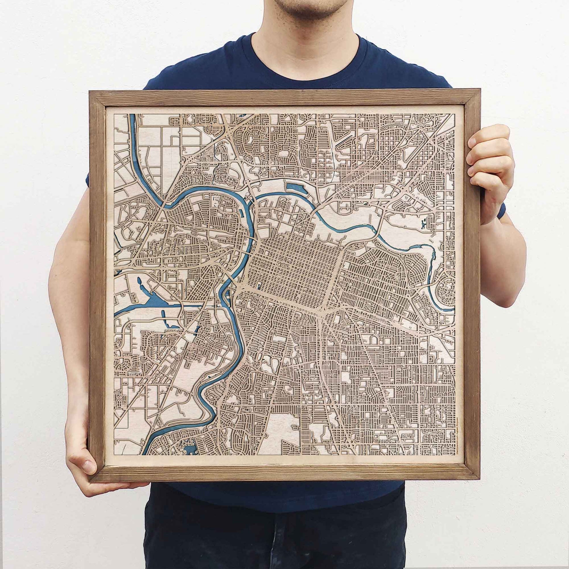 Sacramento Wooden Map by CityWood - Custom Wood Map Art - Unique Laser Cut Engraved - Anniversary Gift