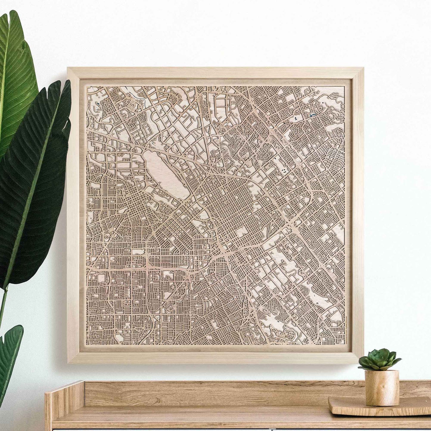 San Jose Wooden Map by CityWood - Custom Wood Map Art - Unique Laser Cut Engraved - Anniversary Gift