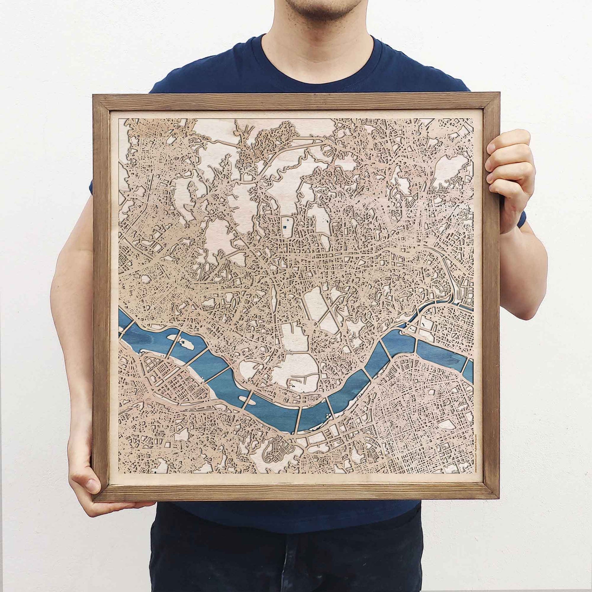 Seoul Wooden Map by CityWood - Custom Wood Map Art - Unique Laser Cut Engraved - Anniversary Gift