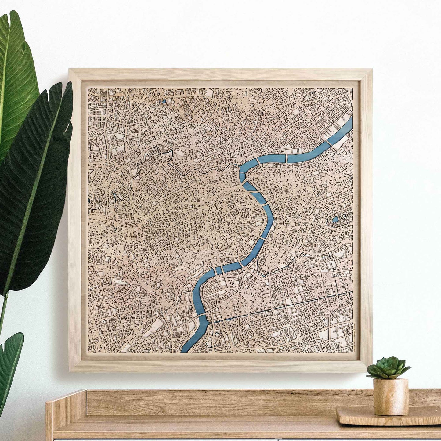 Shanghai Wooden Map by CityWood - Custom Wood Map Art - Unique Laser Cut Engraved - Anniversary Gift