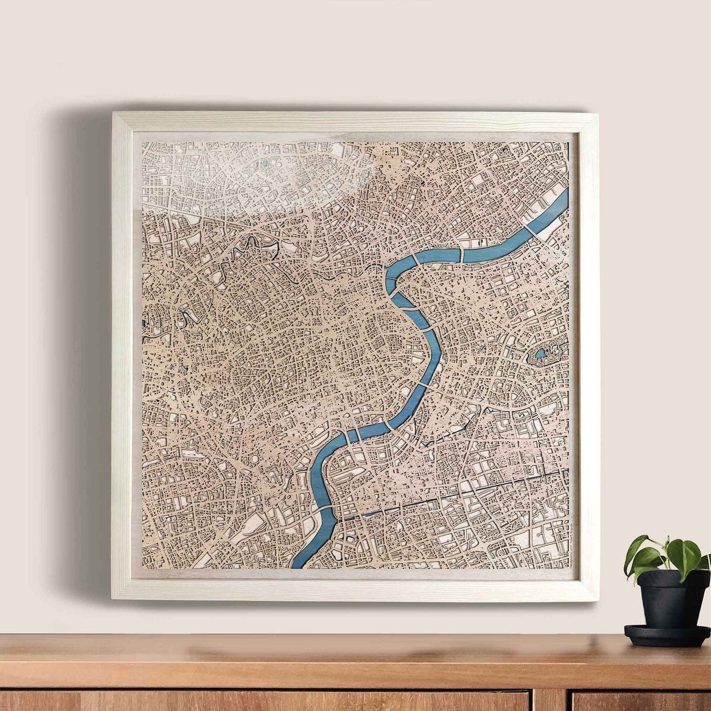 Shanghai Wooden Map by CityWood - Custom Wood Map Art - Unique Laser Cut Engraved - Anniversary Gift