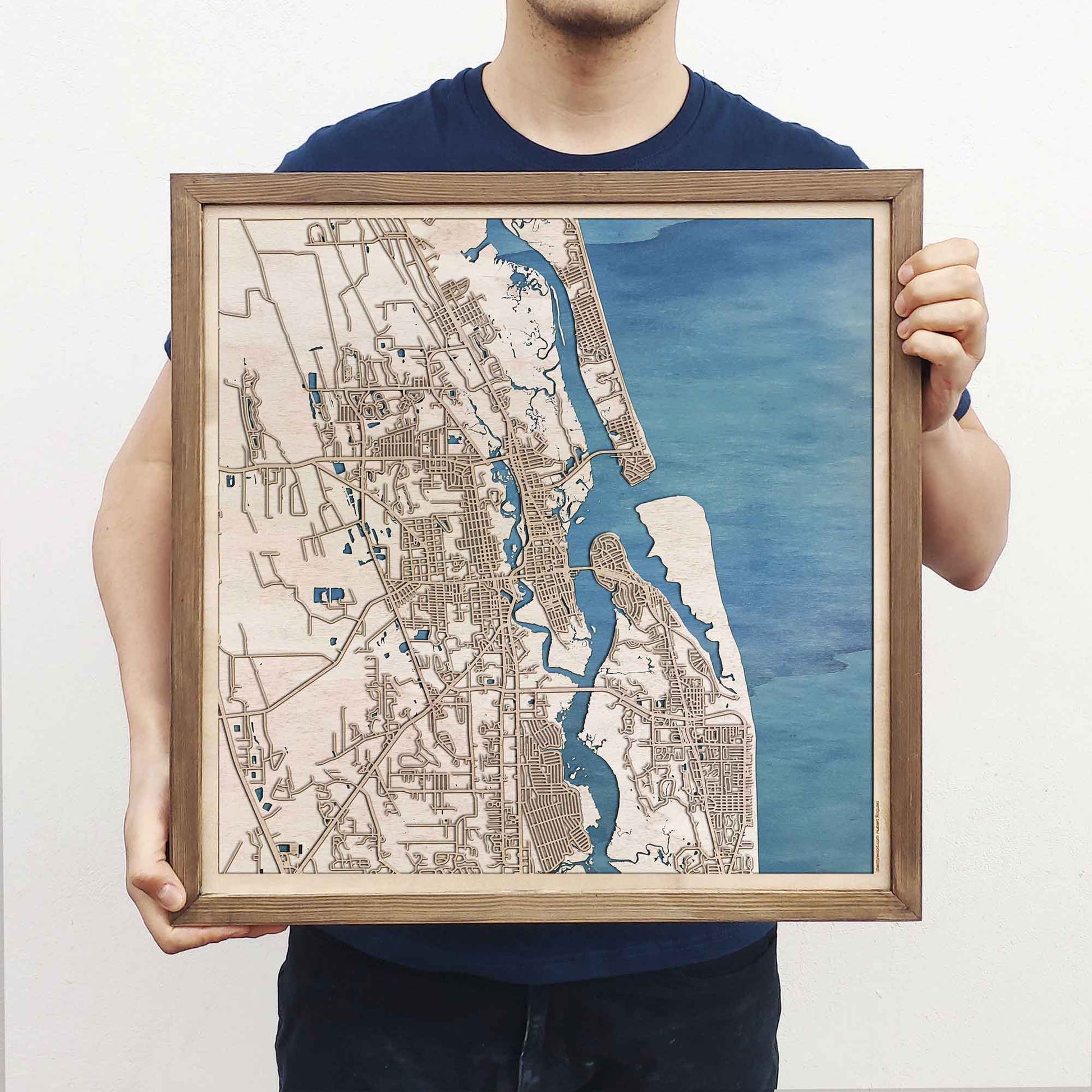 St. Augustine Wooden Map by CityWood - Custom Wood Map Art - Unique Laser Cut Engraved - Anniversary Gift