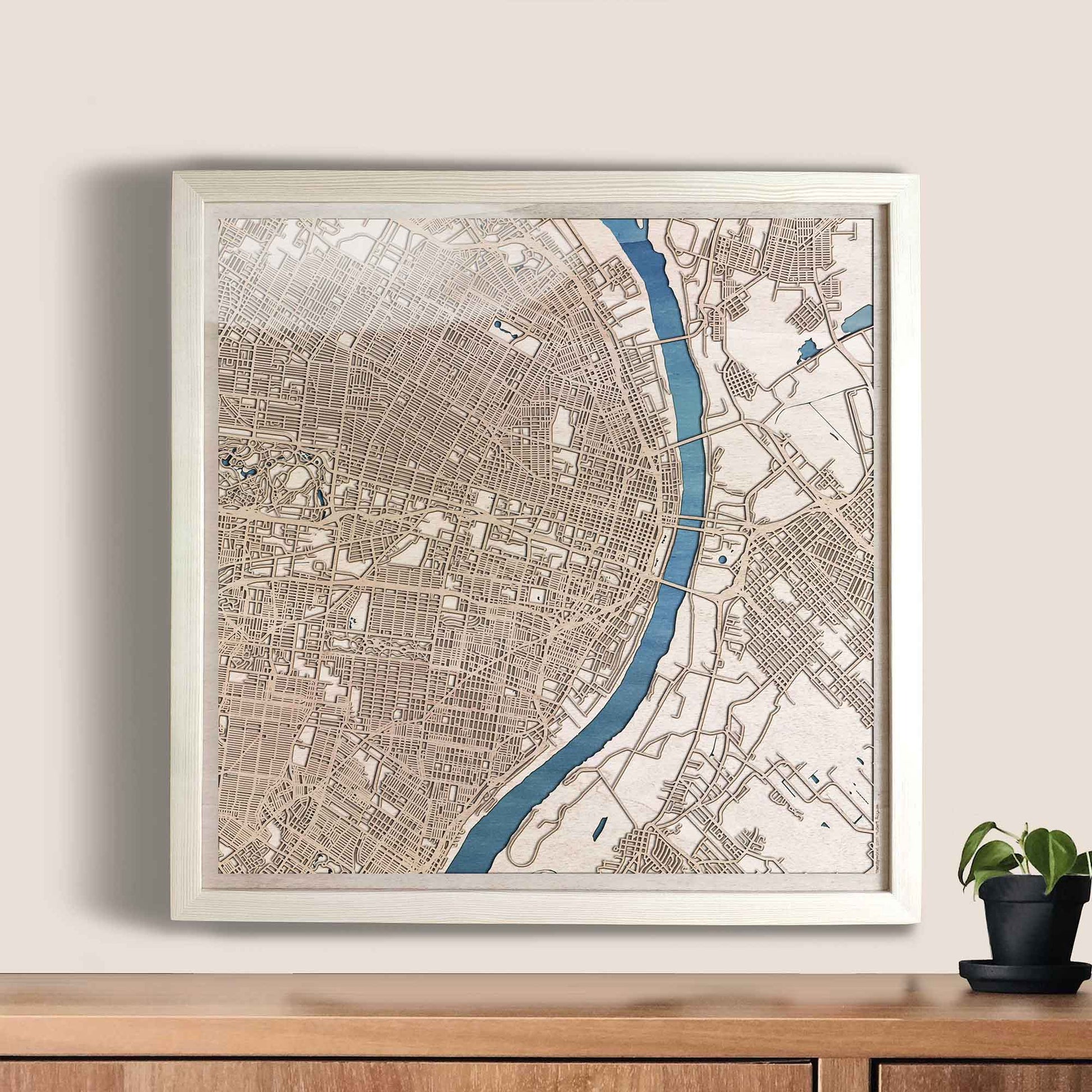 St Louis Wooden Map by CityWood - Custom Wood Map Art - Unique Laser Cut Engraved - Anniversary Gift
