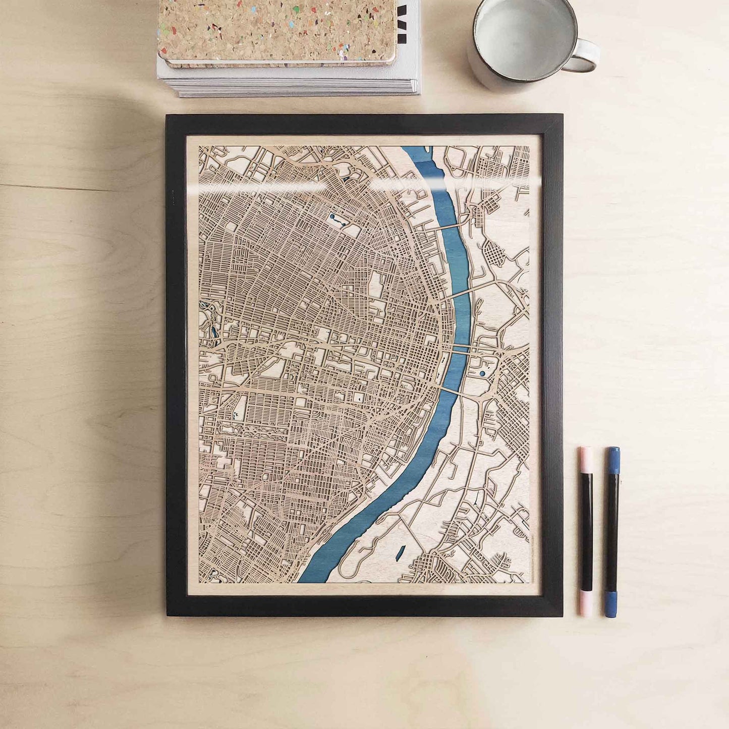 St Louis Wooden Map by CityWood - Custom Wood Map Art - Unique Laser Cut Engraved - Anniversary Gift